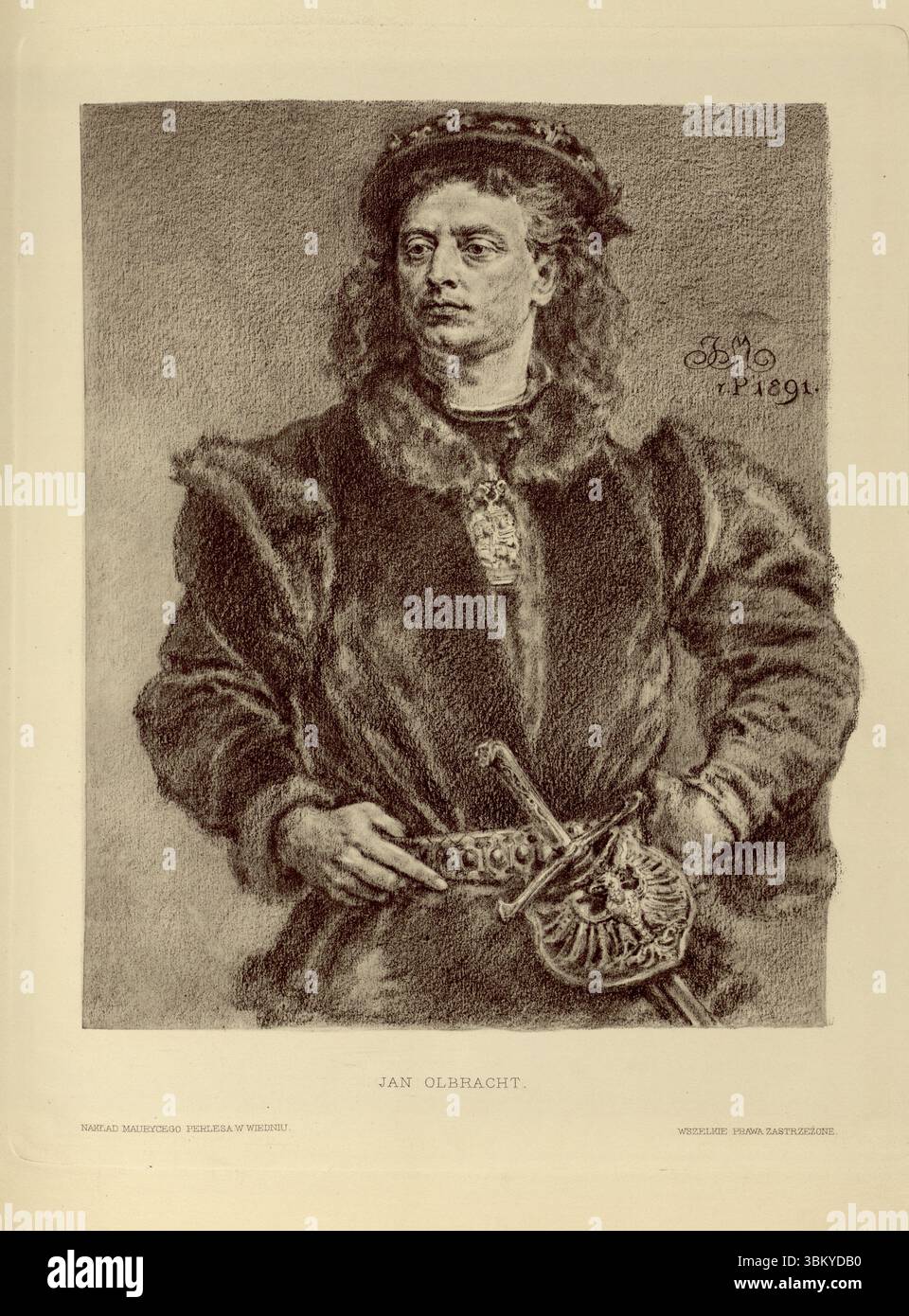 Porträt von Jan I. Olbracht, König von Polen 1492-1501. { John i Albert } Werk von Jana Matejki Stockfoto