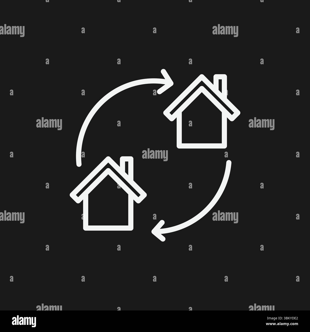House Exchange Home Swap Icon, Immobilientransfer, Umzug Und Immobilienhandel Stock Vektor