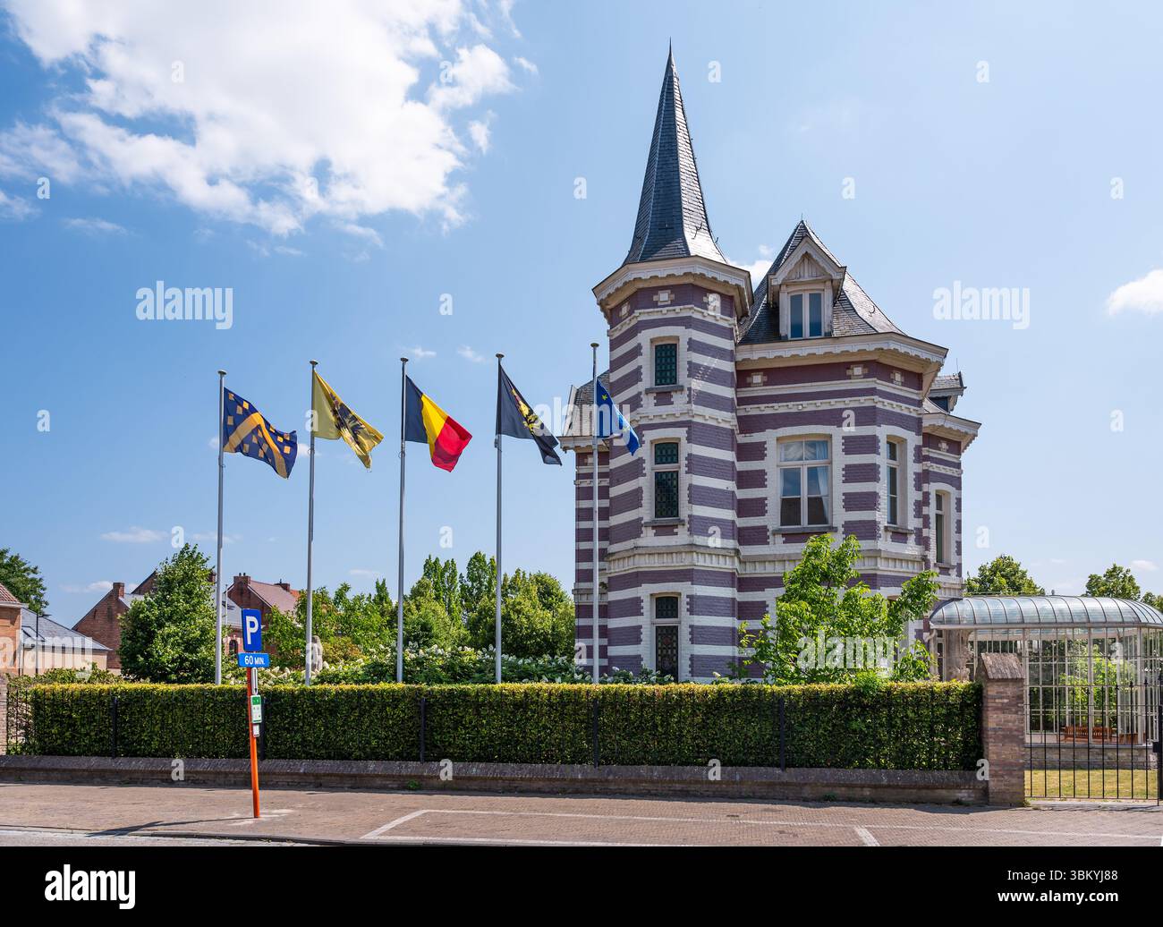 Villa Lucie, das alte Rathaus von Kampenhout, Flämisch-Brabant, Belgien 19. Juni 2025 Stockfoto