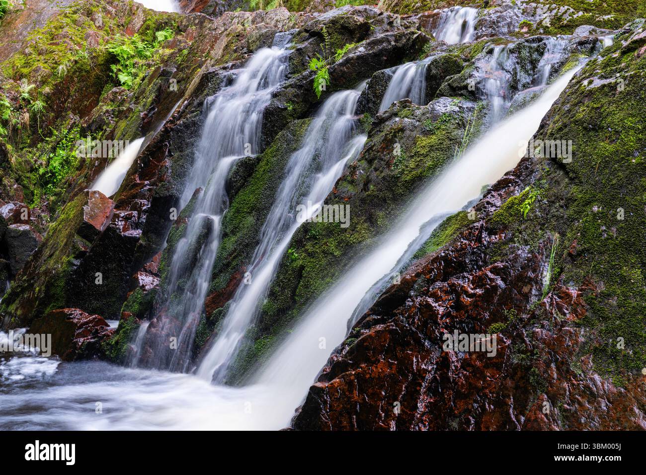Foto der wunderschönen Morgan Falls im Chequamegon-Nicolet National Forest, Ashland County, Wisconsin, USA. Stockfoto