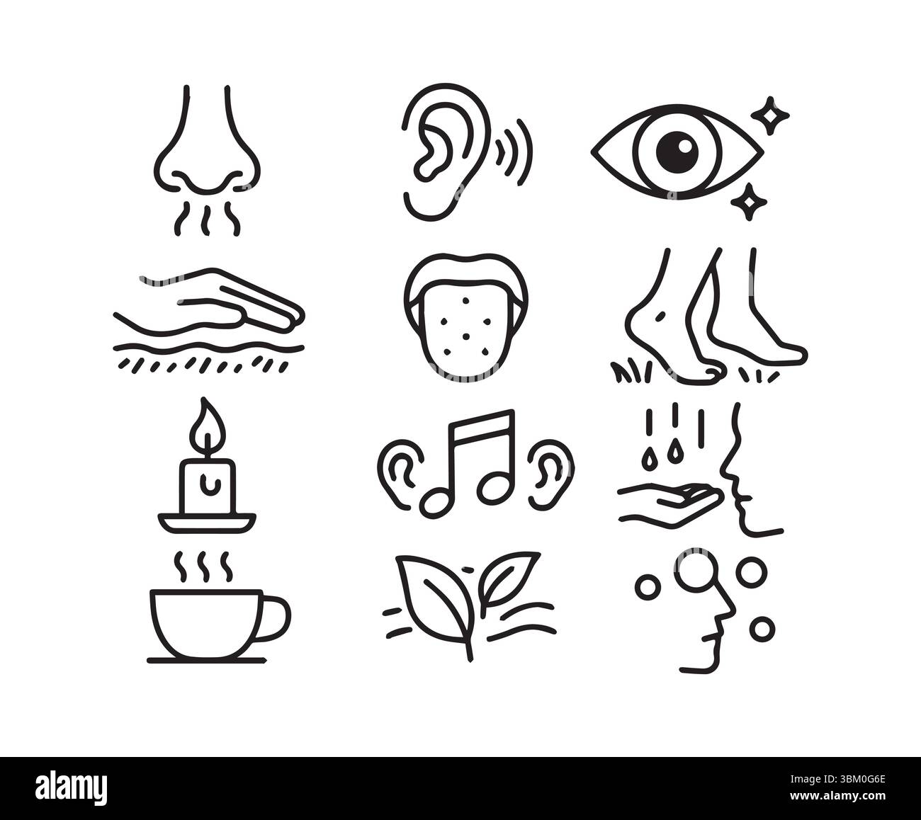 Die fünf Sinne erkunden eine illustrative Reise durch die Wahrnehmung Stock Vektor