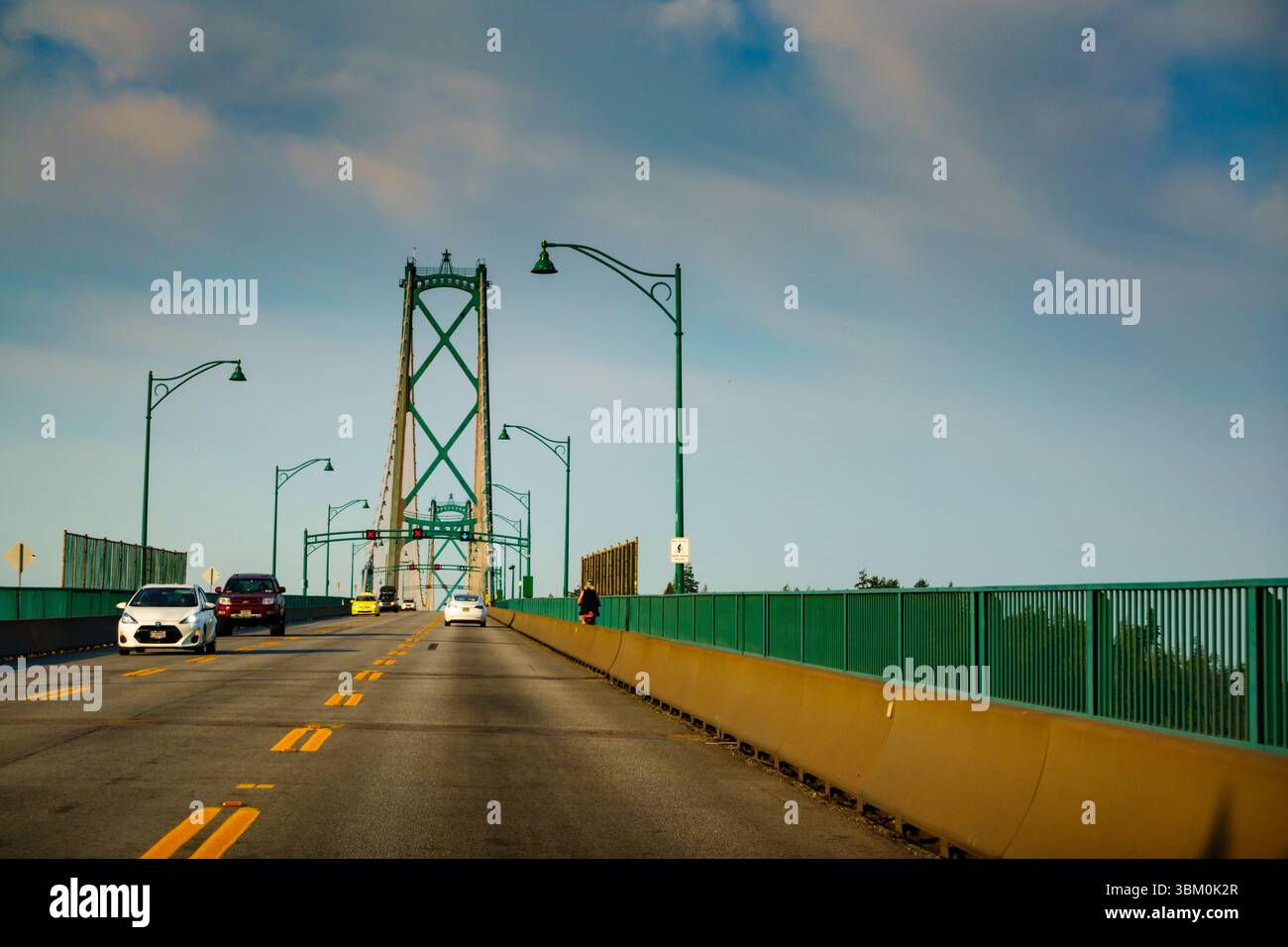 Lions Gate Bridge verbindet Stanley Park mit North Vancouver, British Columbia, Kanada. Stockfoto