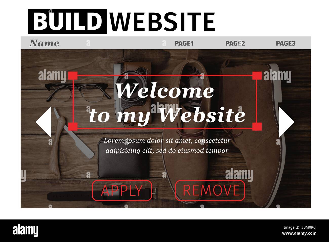 Zusammengesetztes Image der Build Site-Schnittstelle Stockfoto