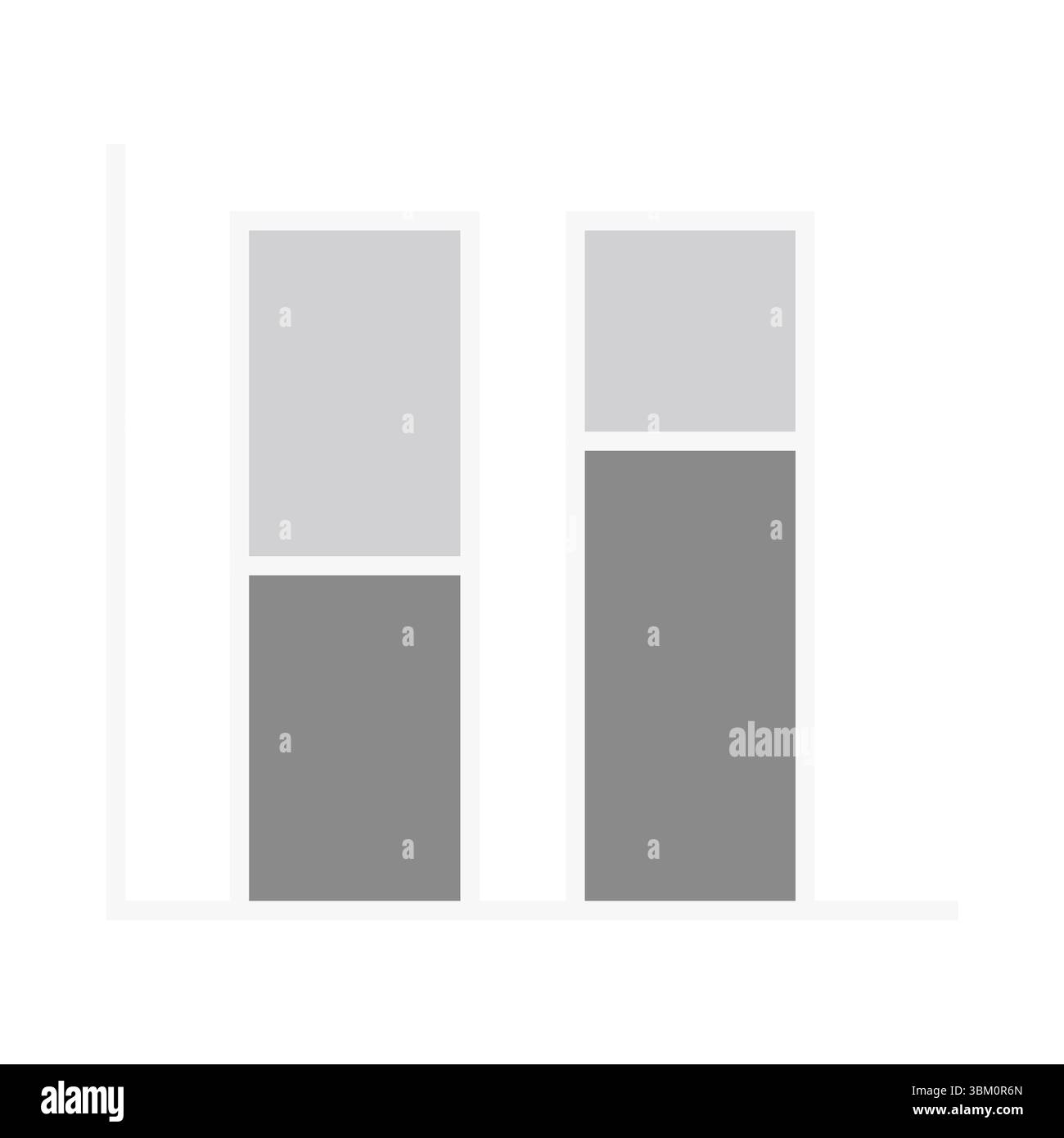 Nahaufnahme des grauen Balkendiagramms Stockfoto