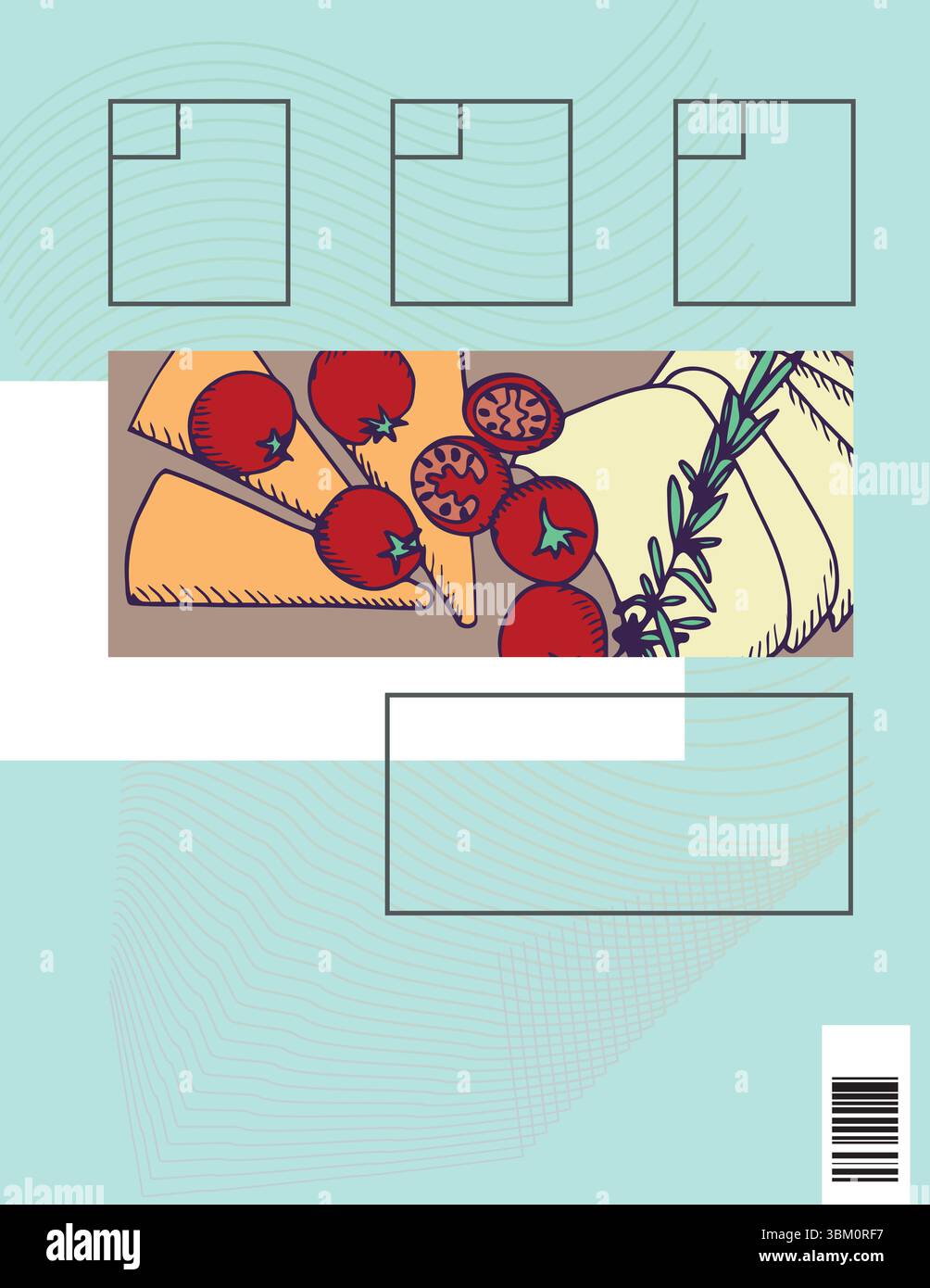 Digitales zusammengesetztes Bild von Lebensmitteln auf dem Tisch Stockfoto