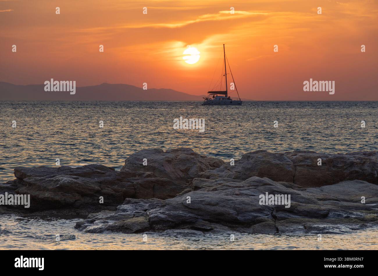 Mykonos, Sonnenuntergang, Griechenland Stockfoto