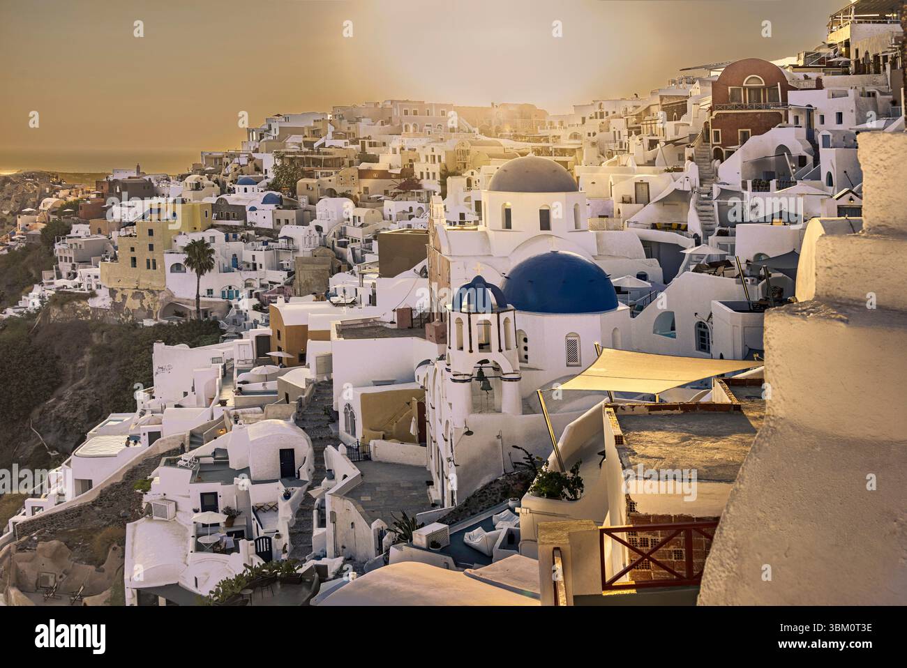 Santorini Sunset, Griechenland Stockfoto
