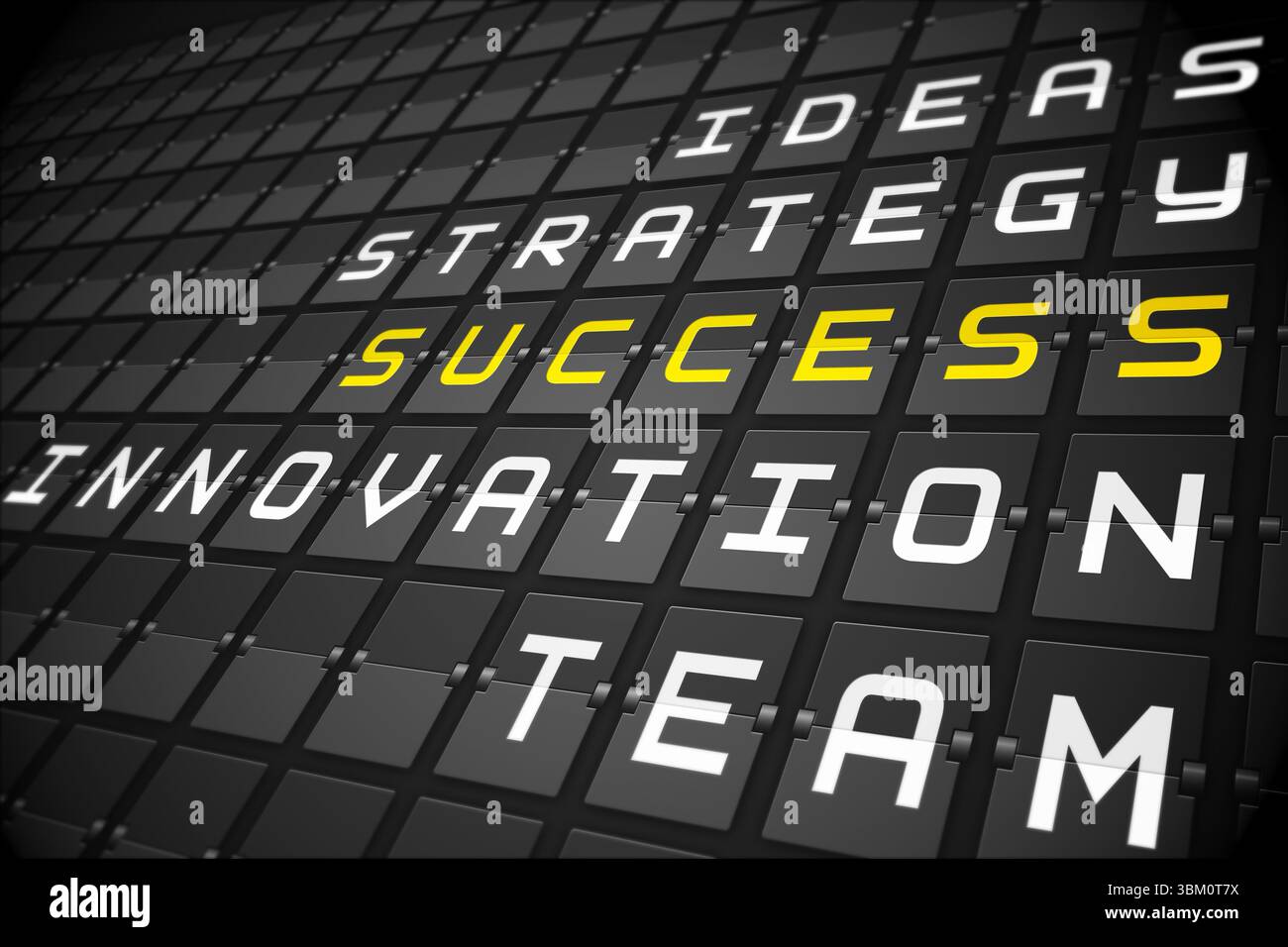 Erfolg Schlagworte auf mechanische Tafel Stockfoto