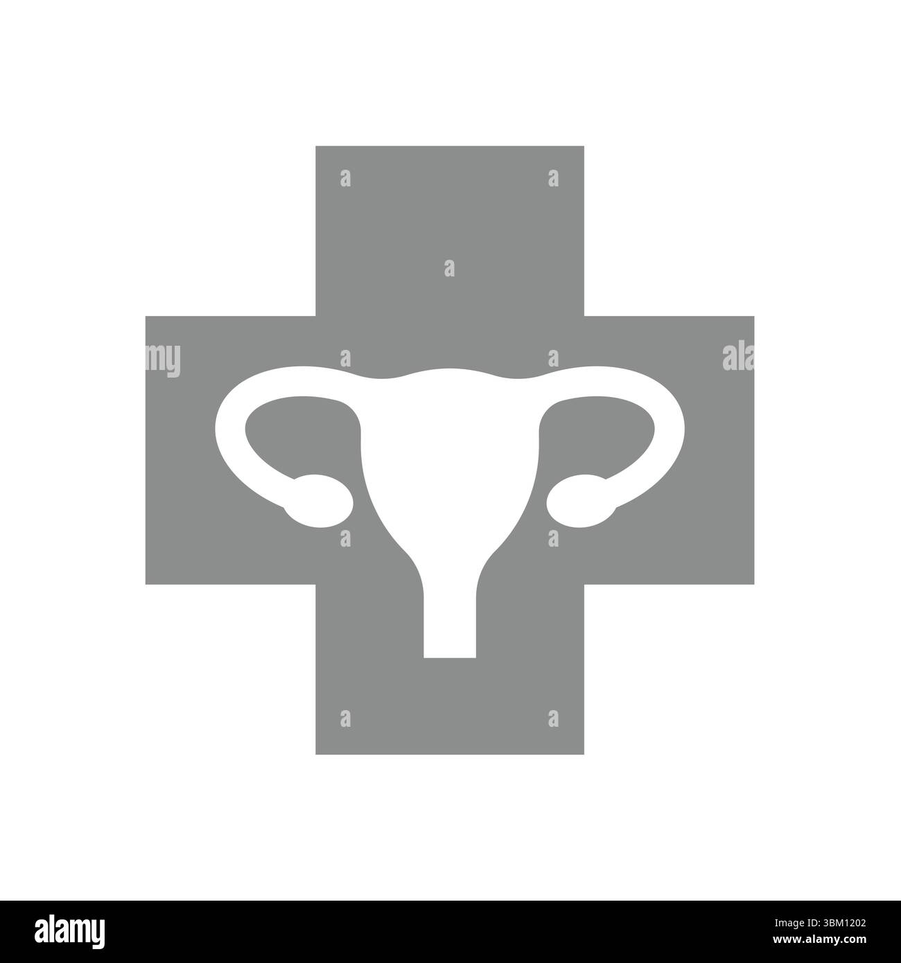 Gynäkologische oder gynäkologische Klinik oder Krankenhaus. Weibliche Fortpflanzungssysteme Gesundheitswesen, Gynäkologie Vektor Symbol. Stock Vektor