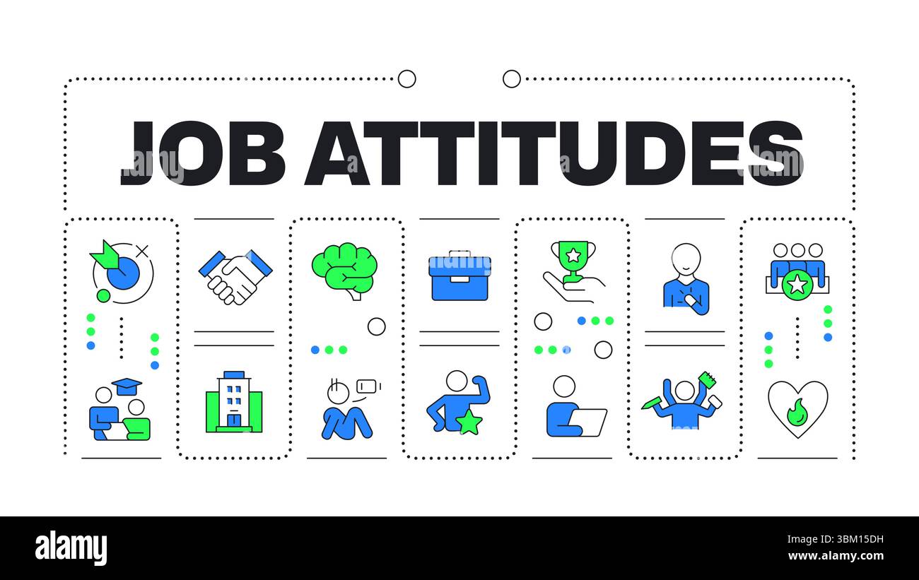 Arbeitseinstellung Wortwahl isoliert auf weiß Stock Vektor