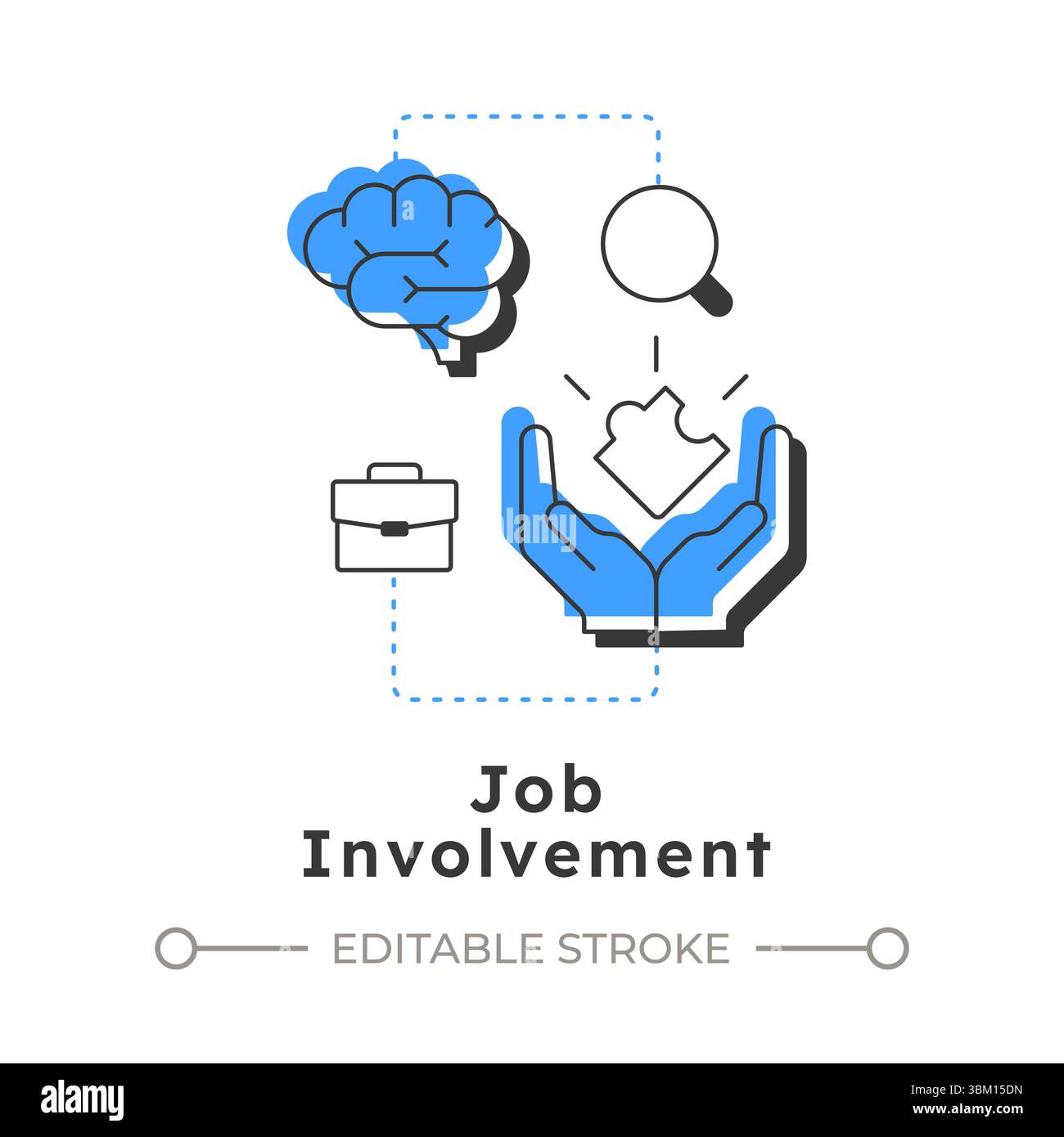 Symbol für das moderne lineare Konzept der beruflichen Beteiligung Stock Vektor