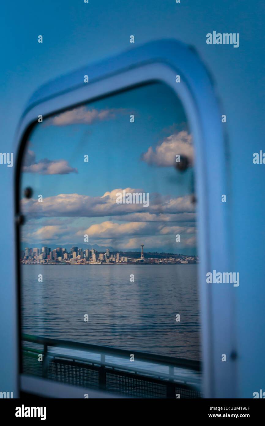 Blick auf die Seattle Waterfront, Washington State, USA. Stockfoto