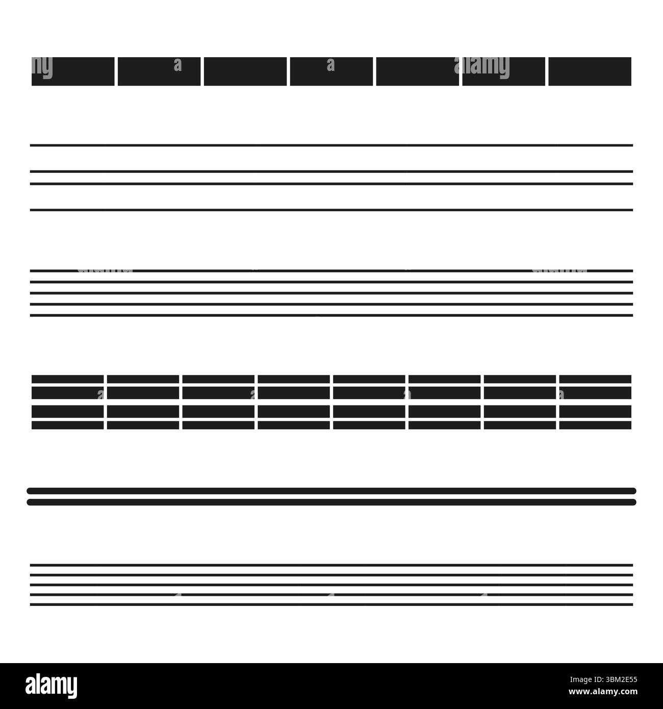 Horizontales Linienmuster. Gestreiftes Strukturdesign. Elemente der Vektorleiste. Schwarz-weiße Streifen. Stock Vektor