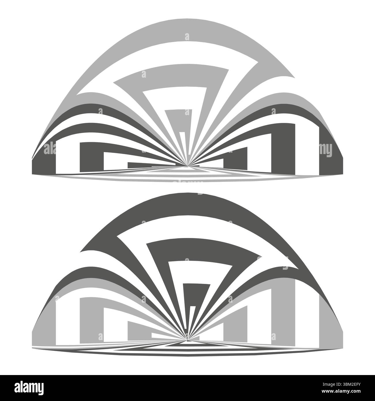 Arch-Symbol-Muster. Graue Kurvenkonstruktion. Illustration der architektonischen Form. Symbol für Vektorstruktur. Stock Vektor