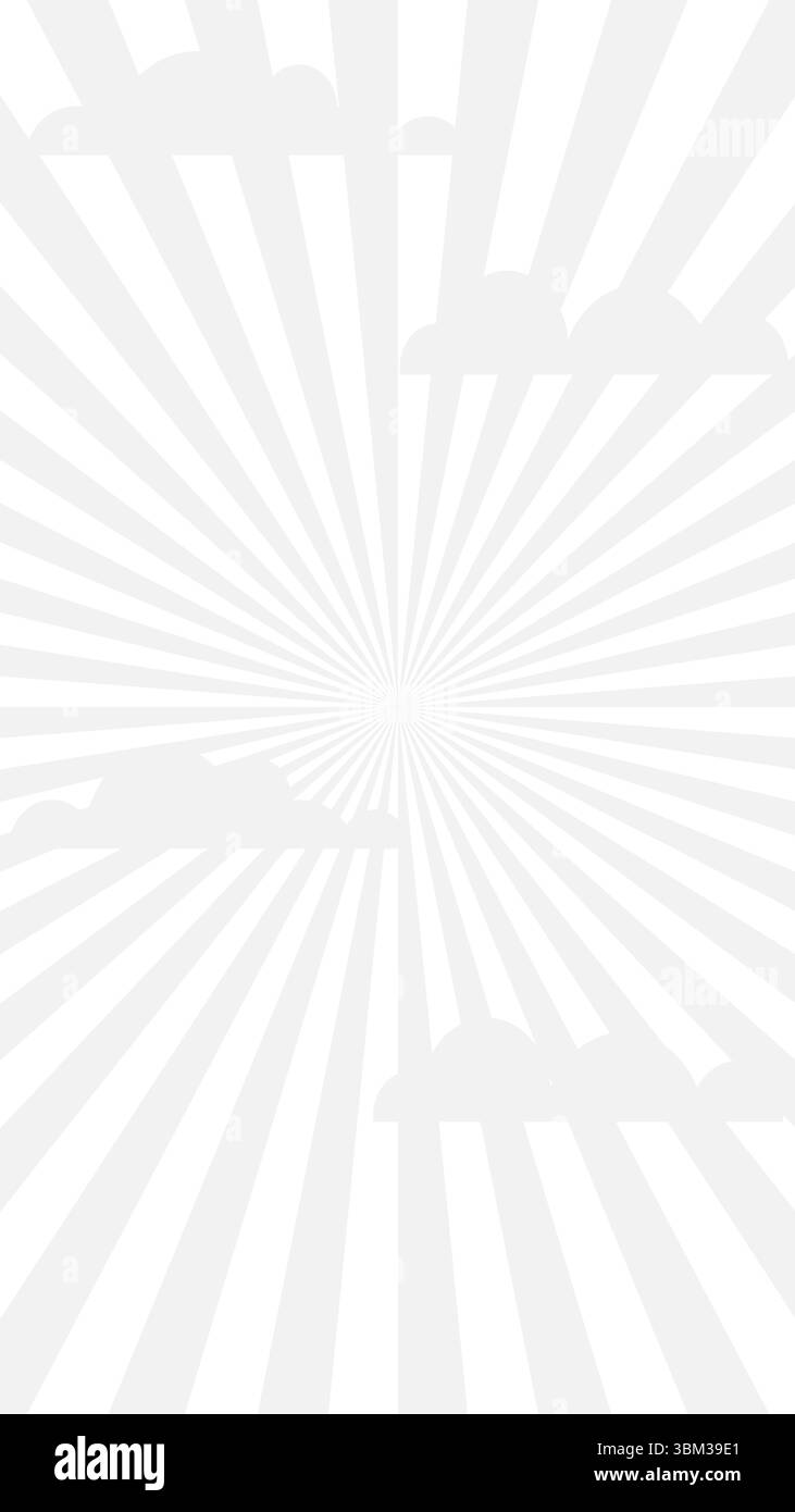 Abstrakter Weißer Hintergrund Mit Strahlenden Grauen Sonnenstrahlen-Linien Und Weichen Wolkenformen. Minimale Vorlage Für Instagram Story Und Social Media Design Stock Vektor