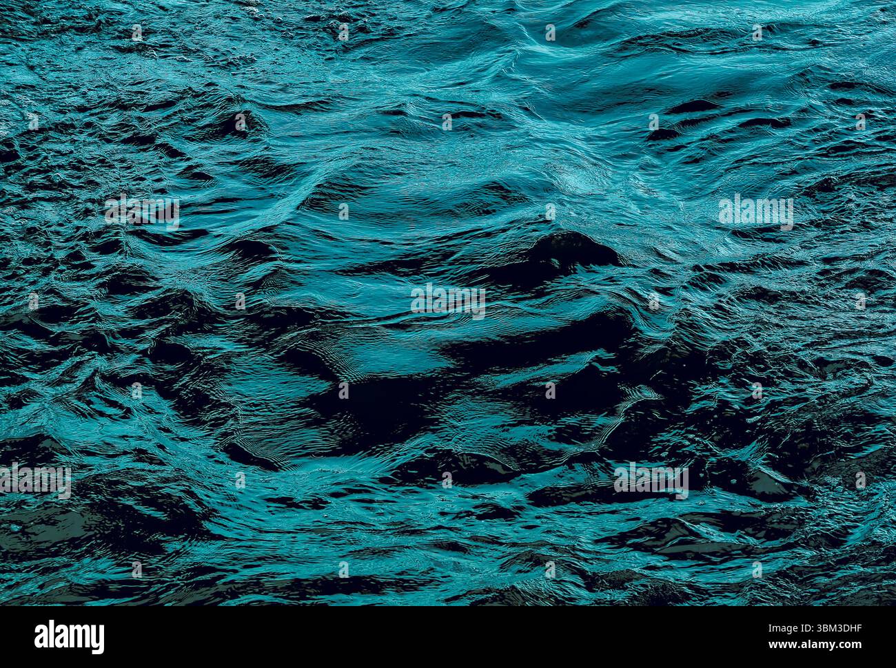 Faszinierende grüne Wasseroberfläche mit komplizierten Mustern. Hintergrund mit abstraktem Verlauf – minimales lebendiges Hintergrundbild für Telefon, Desktop, App-UI, Website-Header, Marketingdesign und Präsentationsvorlage Stockfoto