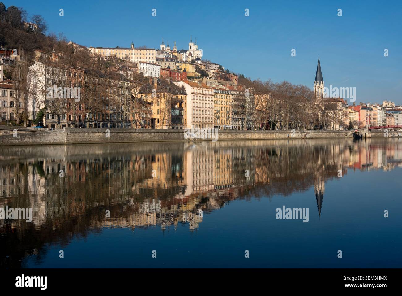 Saône, Lyon, Frankreich Stockfoto