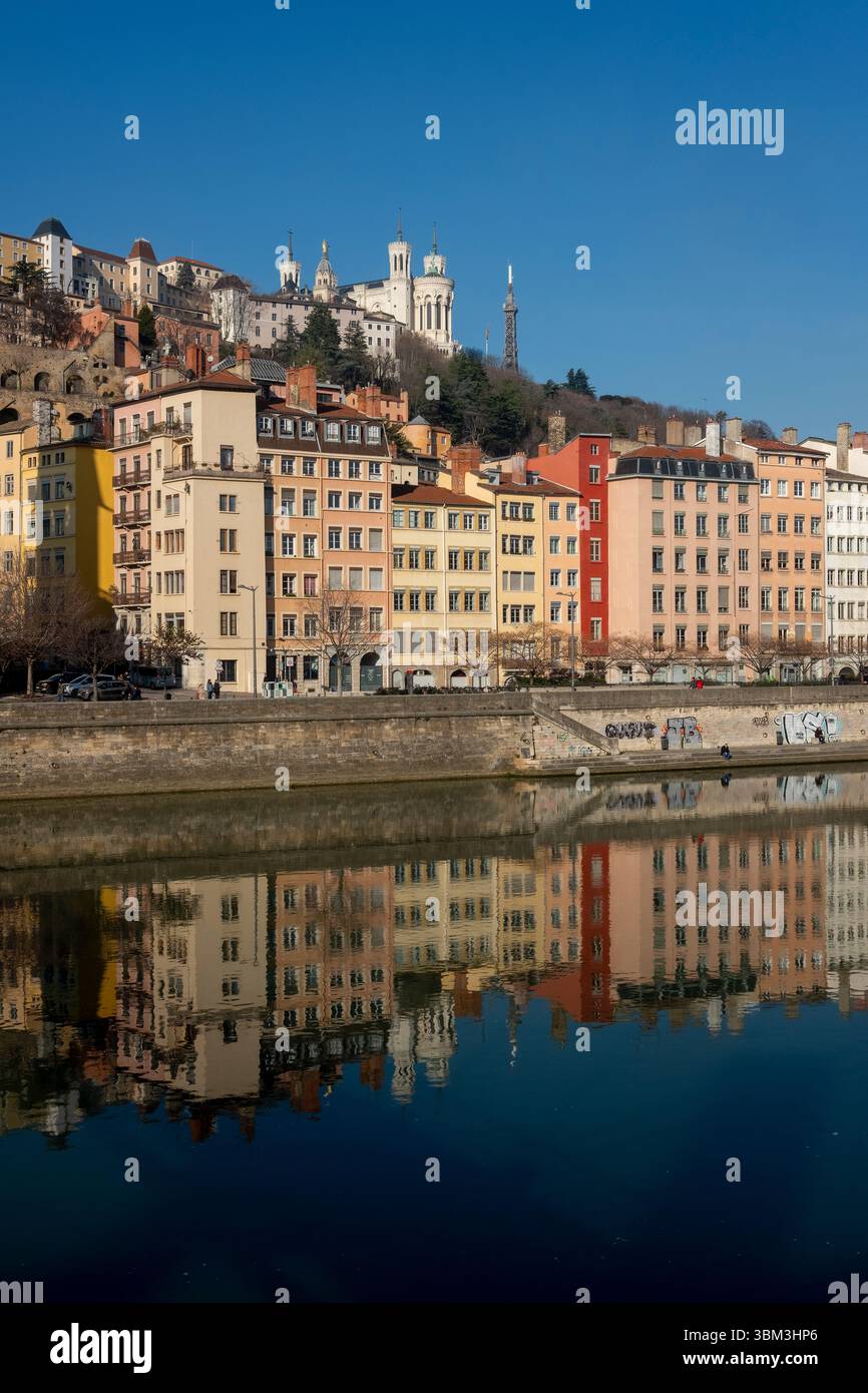 Saône, Lyon, Frankreich Stockfoto