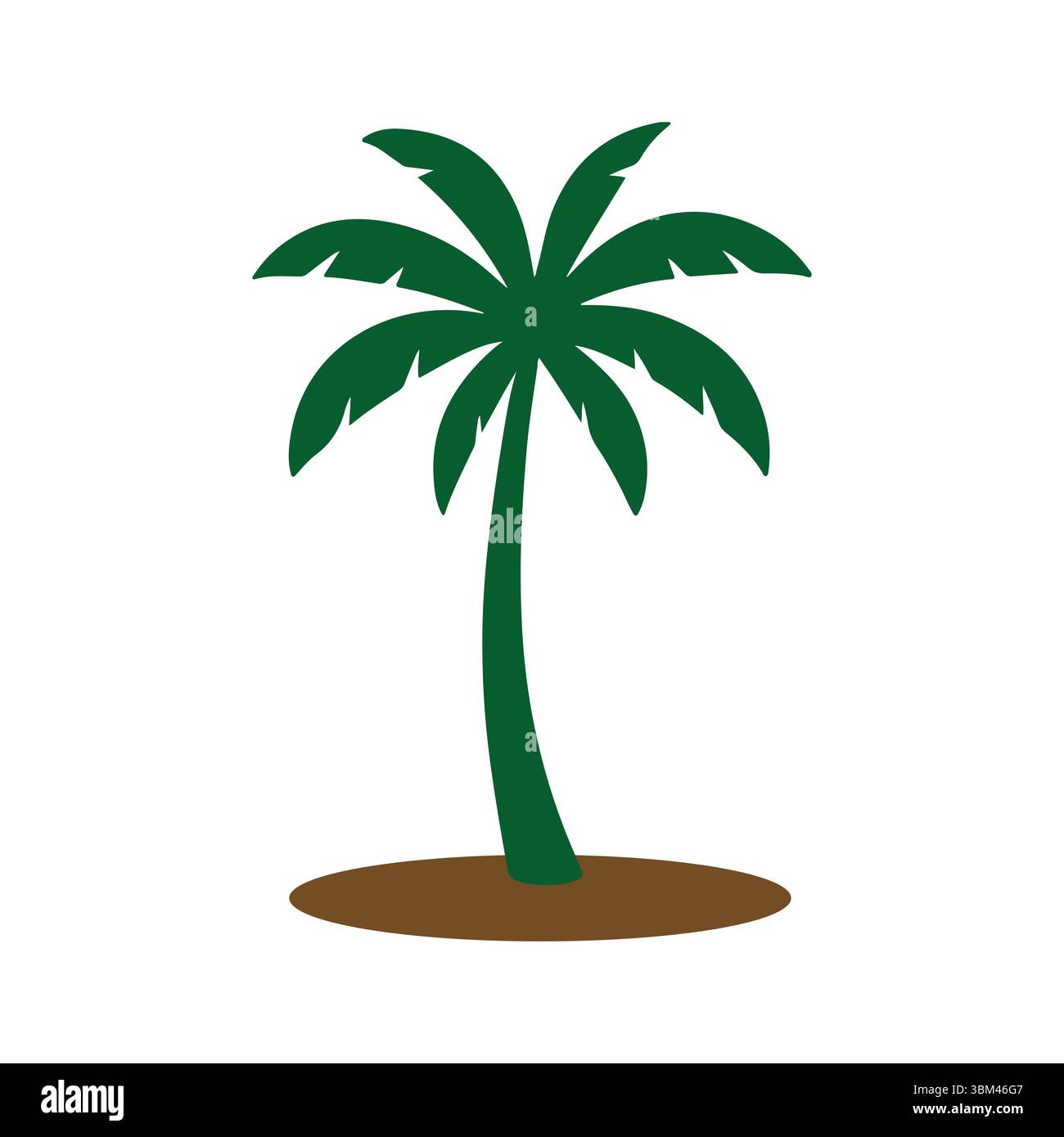 Symbol Für Grüne Palme Silhouette Stock Vektor