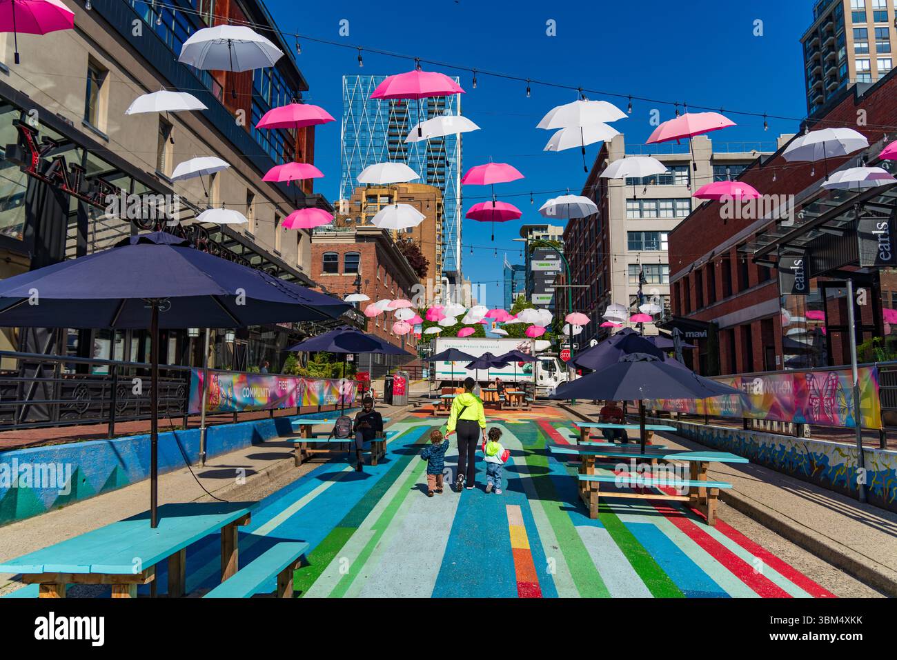 Helmcken Plaza in Yaletown in Vancouver, Kanada Stockfoto