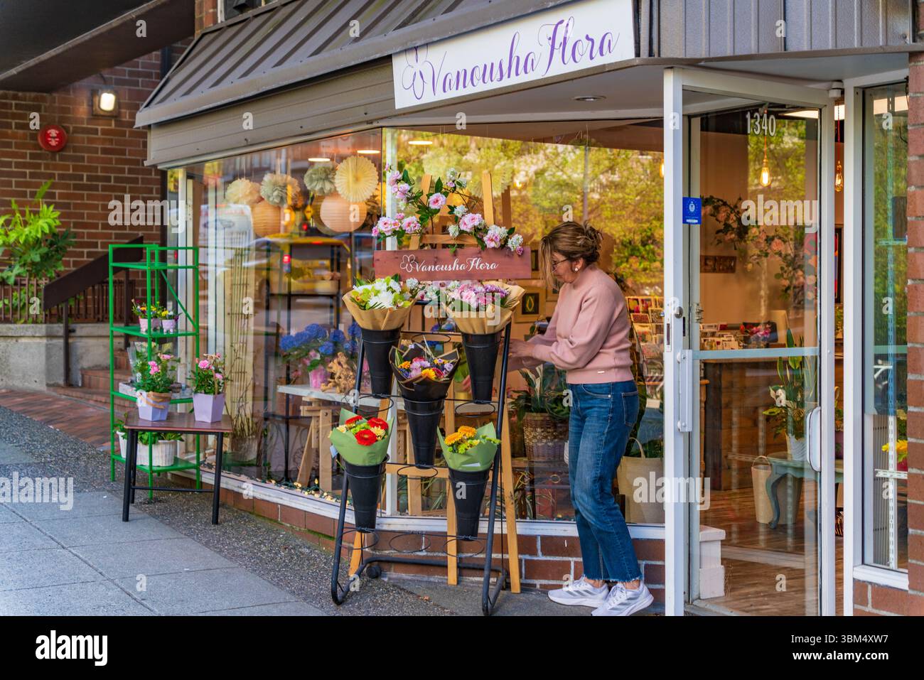 Ein Blumenladen in Vancouver, Kanada Stockfoto