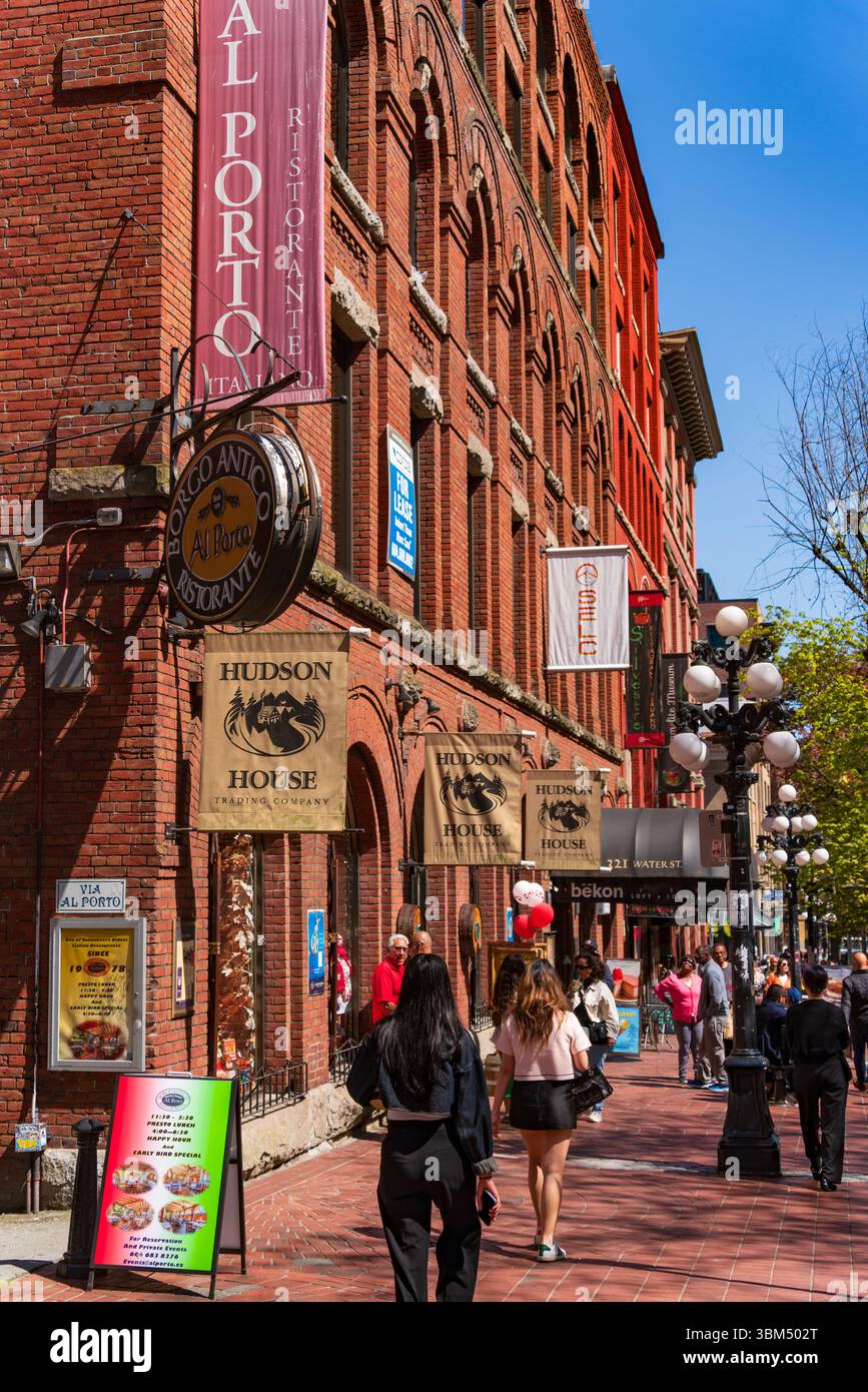Blick auf Gastown in Vancouver, Kanada Stockfoto