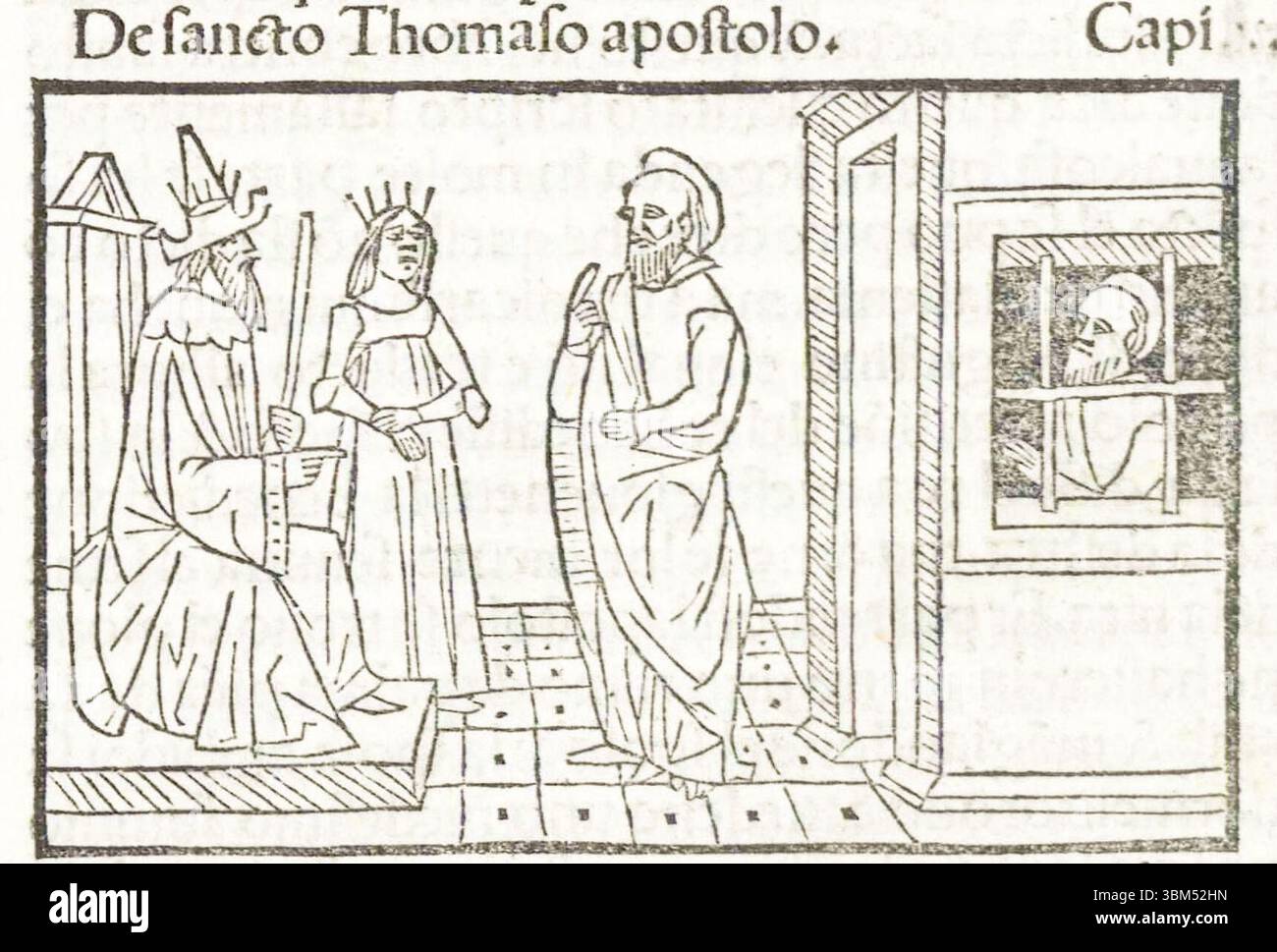 Legendari di sancti istoriado uulgar, 1497 - (san Tommaso apostolo) Stockfoto