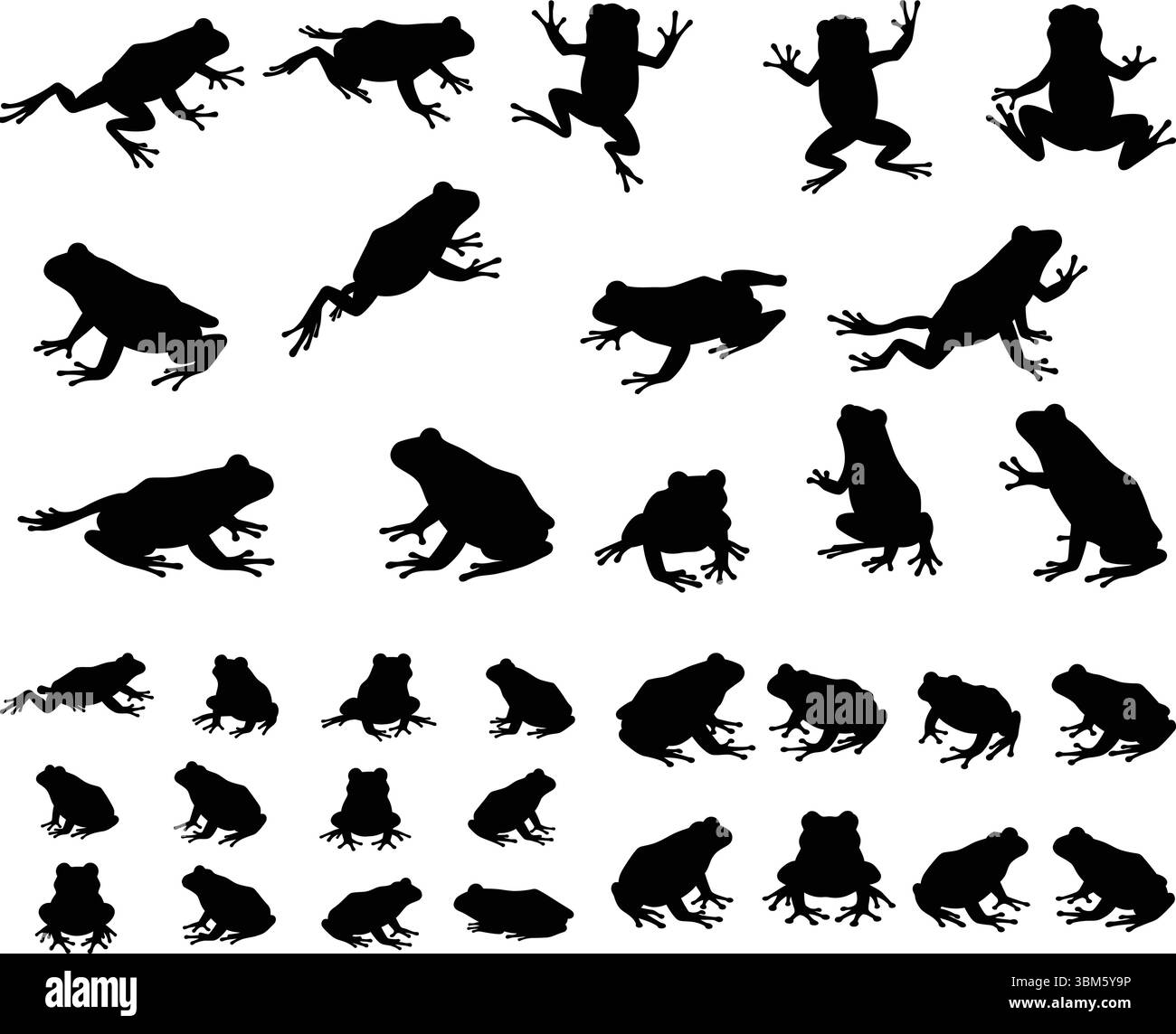 Frog Silhouette Vector Collection Stock Vektor