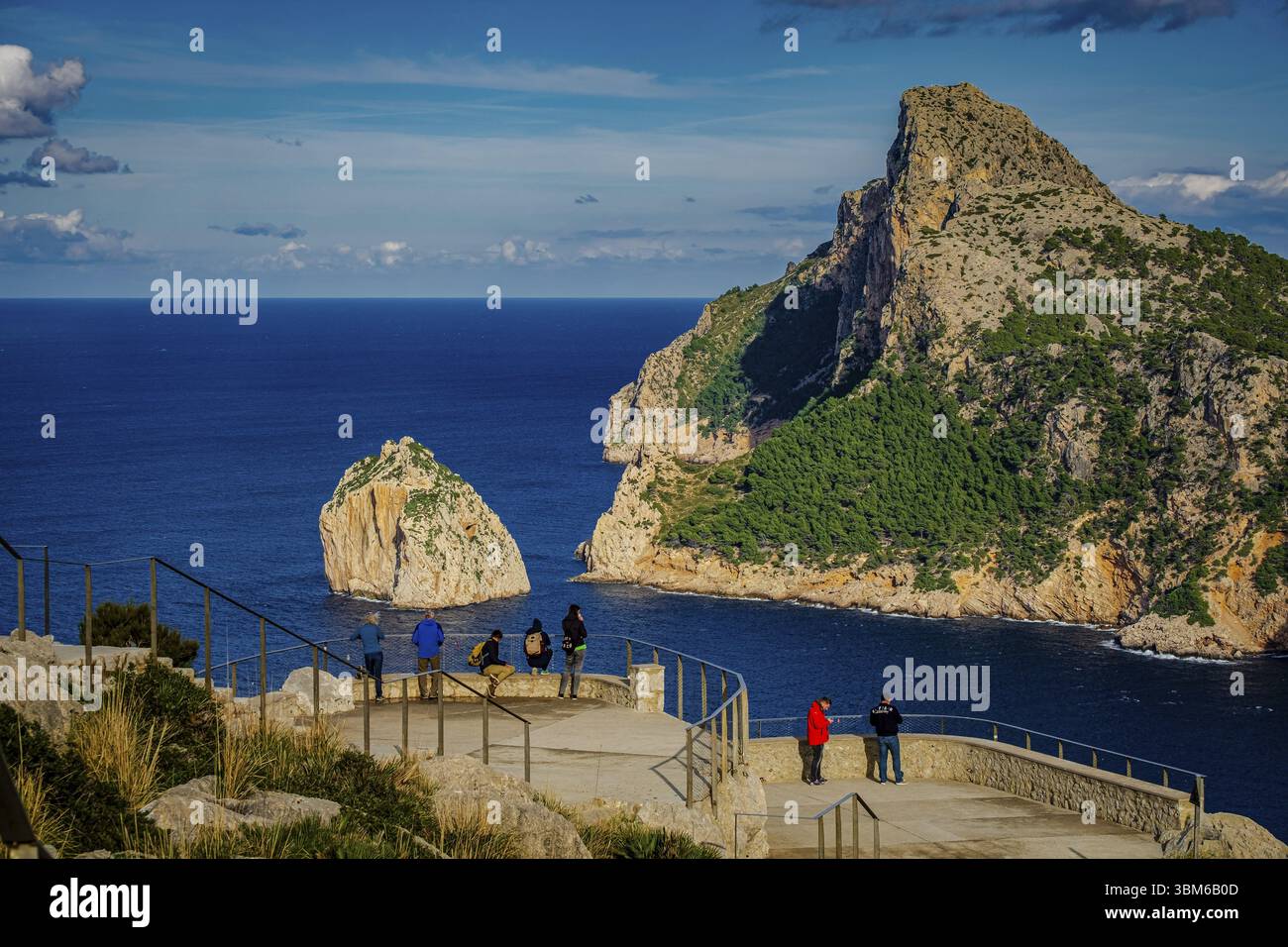 Aussichtspunkt Colomer, Mirador de sa Creueta, Formentor, Mallorca, Balearen, Spanien, Europa Stockfoto