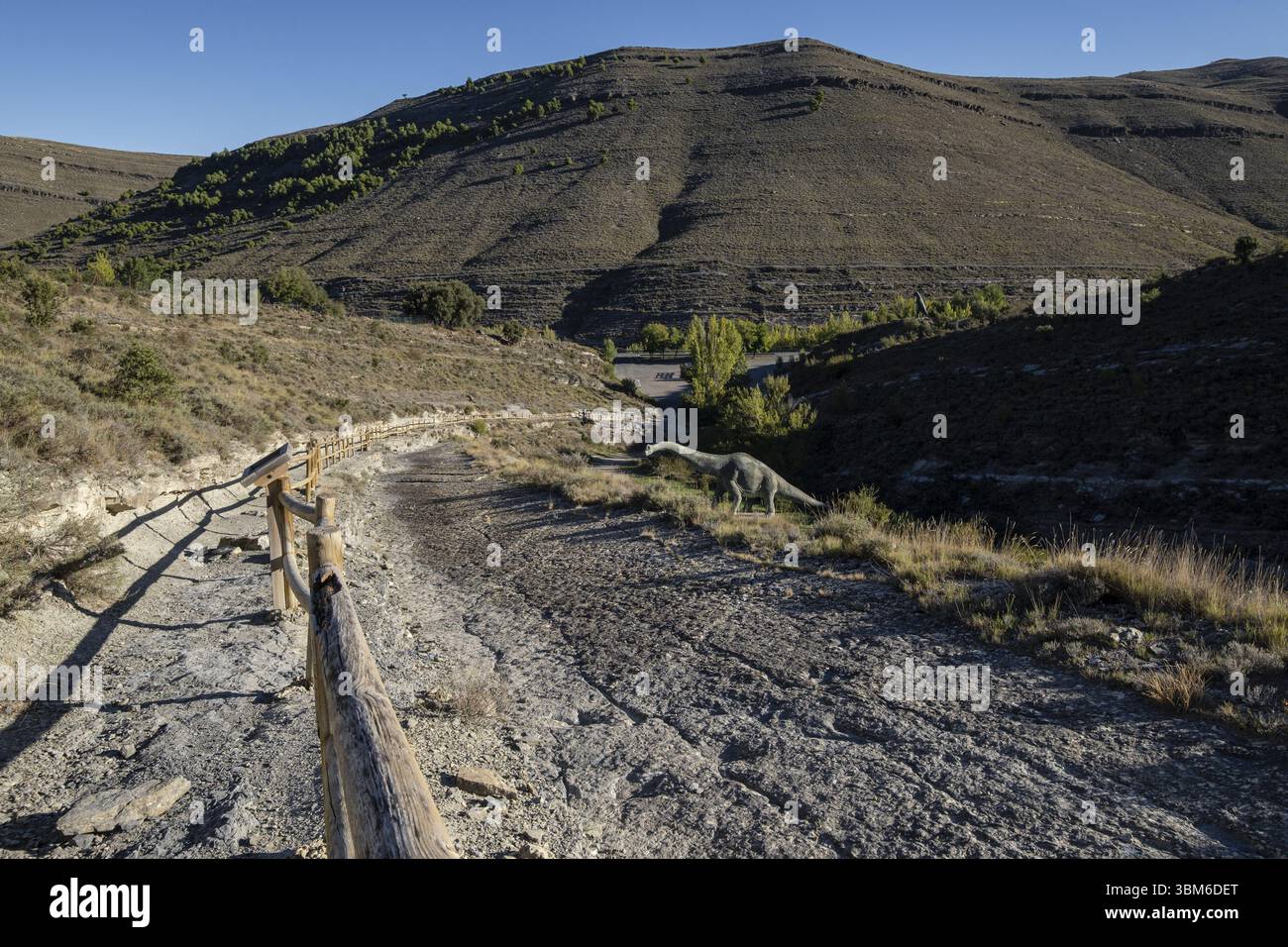 Dinosaurierspuren, Fundstelle Valdecevillo, Enciso, La Rioja, Spanien, Europa Stockfoto