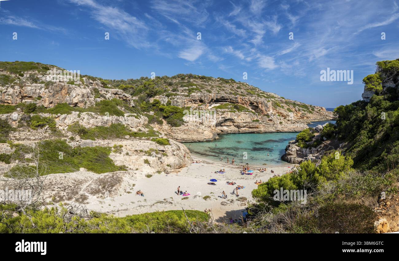 Calo des Marmols Beach, Santany, Mallorca, Balearen, Spanien, Europa Stockfoto