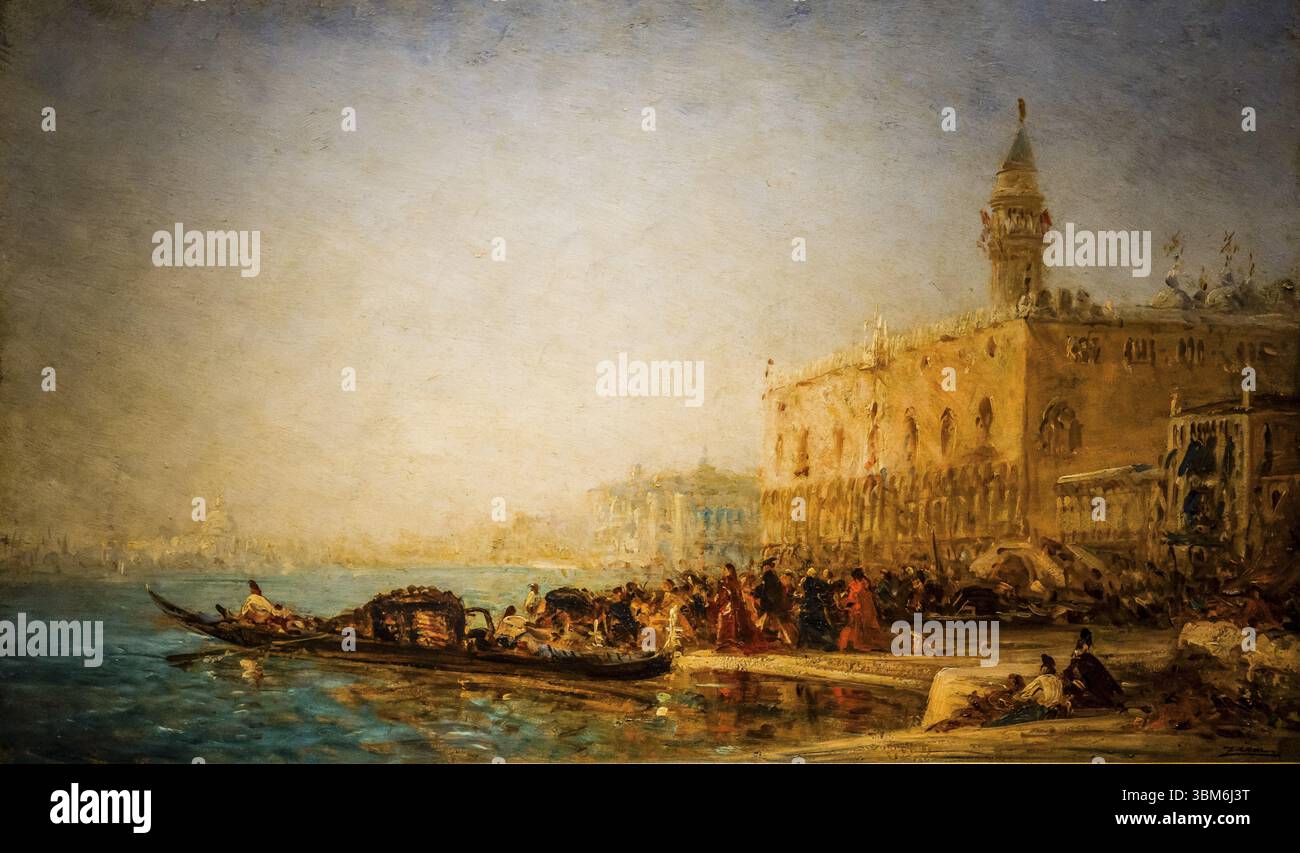 Felix Francois-Georges-Philibert Ziem, Venise Le Grand Canal, Öl auf Karton, Museo Nacional de Bellas Artes (MNBA), Buenos Aires, Republik Arg Stockfoto