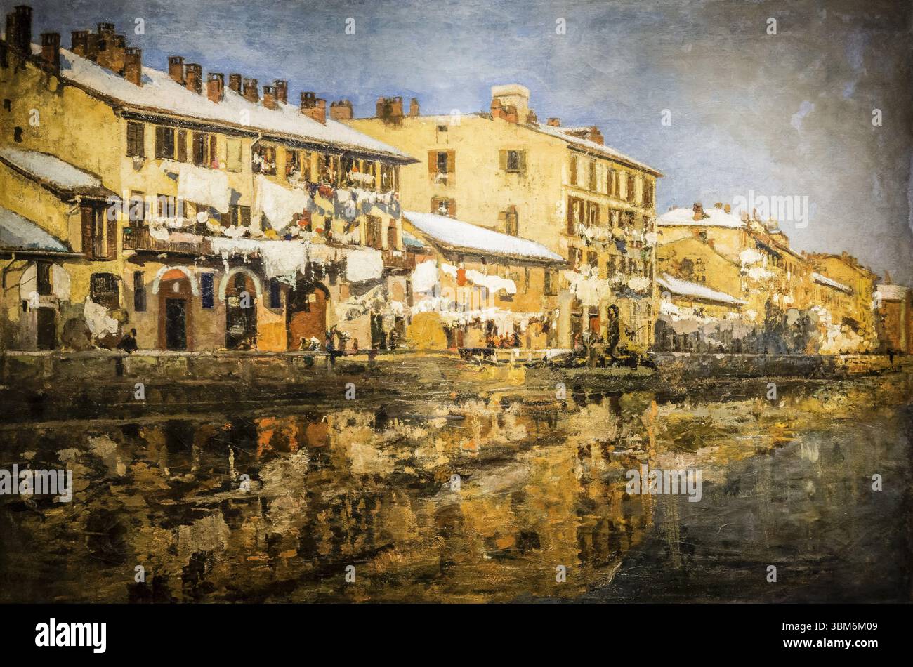 IL Naviglio de Milan, 1890/92, Öl auf Leinwand, Emilio Gola, Museo Nacional de Bellas Artes (MNBA), Buenos Aires, republica Argentinien Stockfoto