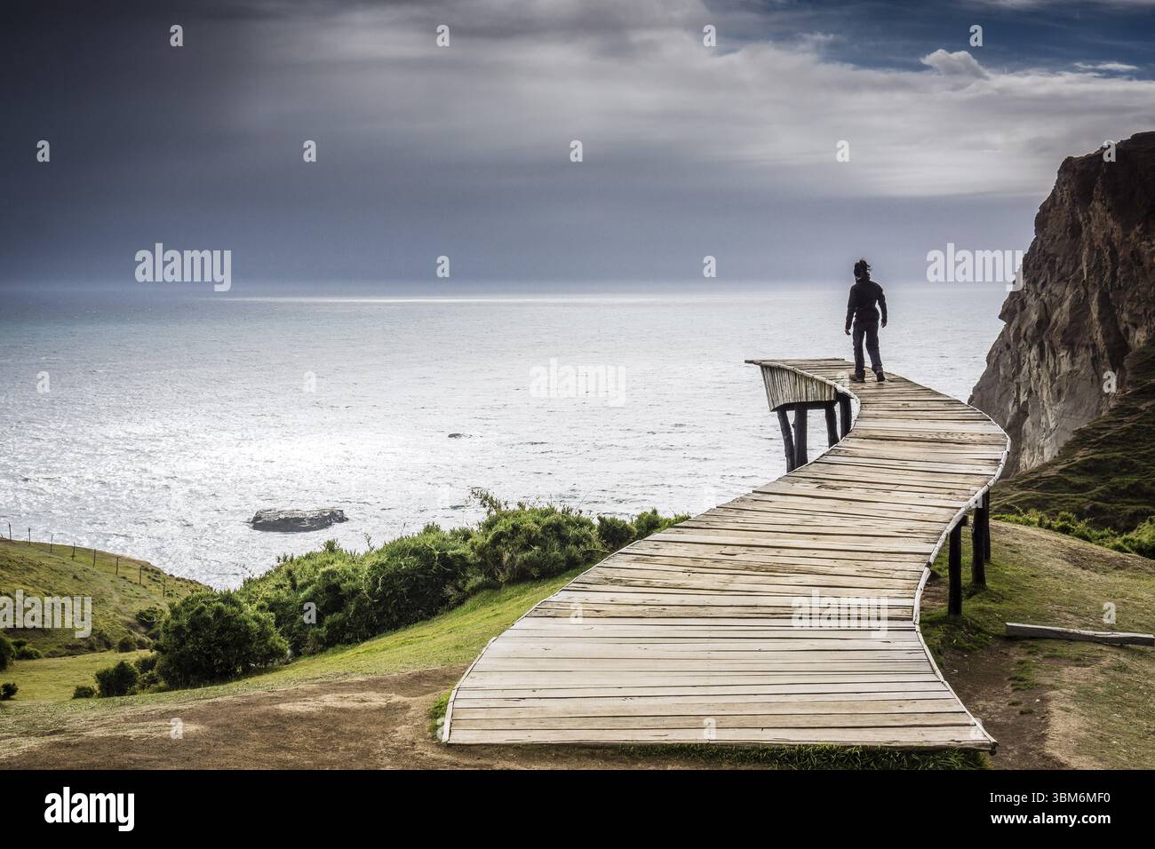 Pier of the Souls, Pirulil, Westküste der Großen Insel Chiloe, Patagonien, Republik Chile, Südamerika Stockfoto
