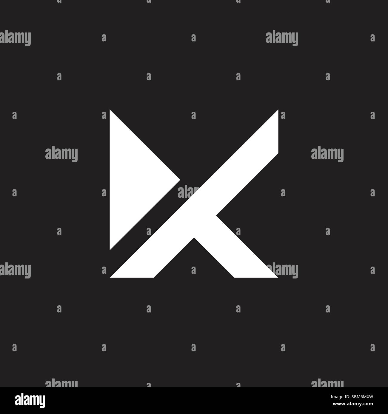 Letter mtk einfacher geometrischer Basis-Logo-Vektor Stock Vektor