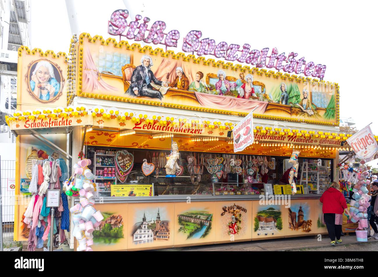 Traditioneller Speise- und Souvenirstand am Meer, Warnemünde, Stadt Rostock, Bundesland Mecklenburg-Vorpommern, Bundesrepublik Deutschland Stockfoto