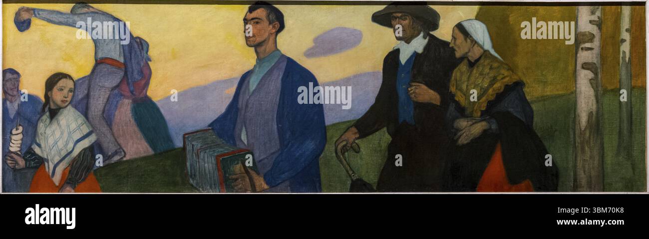 Aurelio Arteta, Straße zur Party, 1913, Öl auf Leinwand, Alava Fine Arts Museum, Vitoria, Baskenland, Spanien, Europa Stockfoto