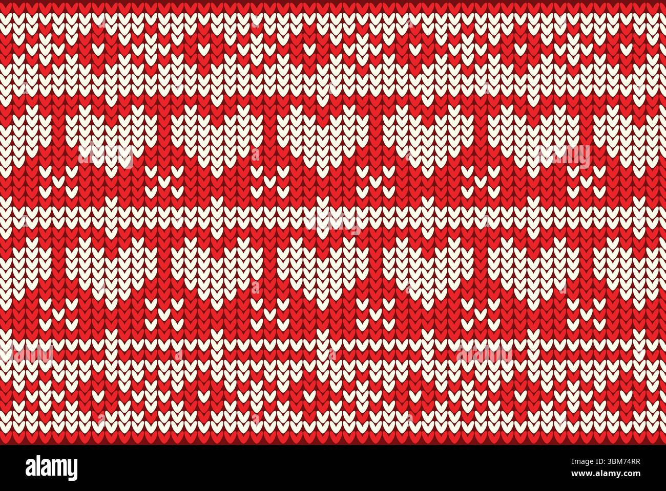 Rotes Stricken Weihnachten Vektor Hintergrund Schneeflocken Stockfoto