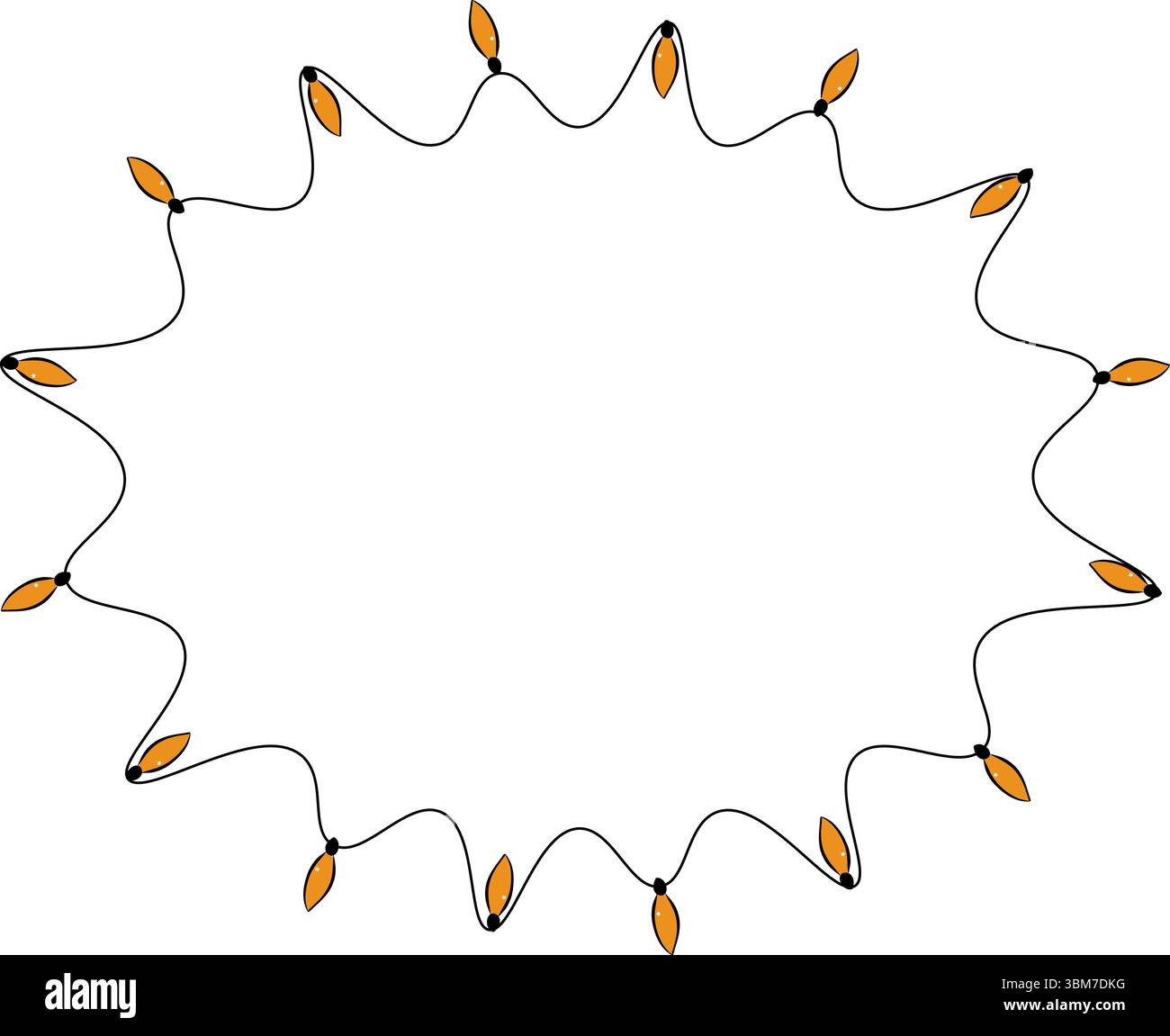 Glasgirlande oval Rahmenschablone. Abbildung der grafischen Vektorfarbe. Frohe Weihnachtsgrußkarte. Frohes neues Jahr. Festliches, helles Design. X Stock Vektor