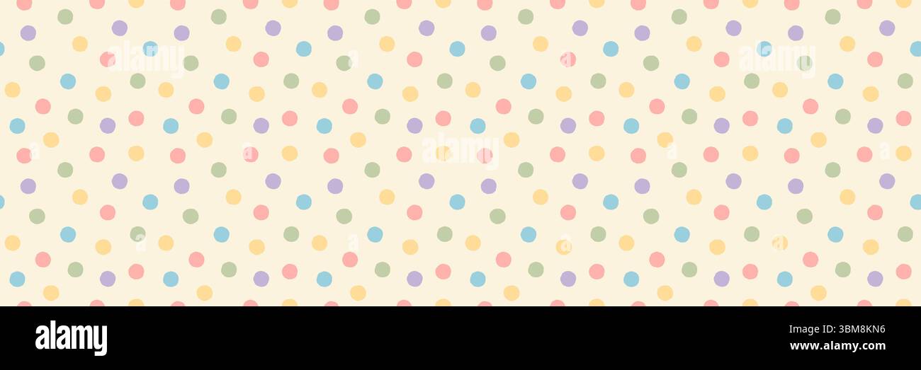 Nahtloses Pastellmuster mit weichen Konfetti-Punkten auf beigefarbenem Hintergrund. Lichtvektor für Stoff, Kinderzimmer Dekor, Kinderbasteln, Geschenkpapier Stock Vektor