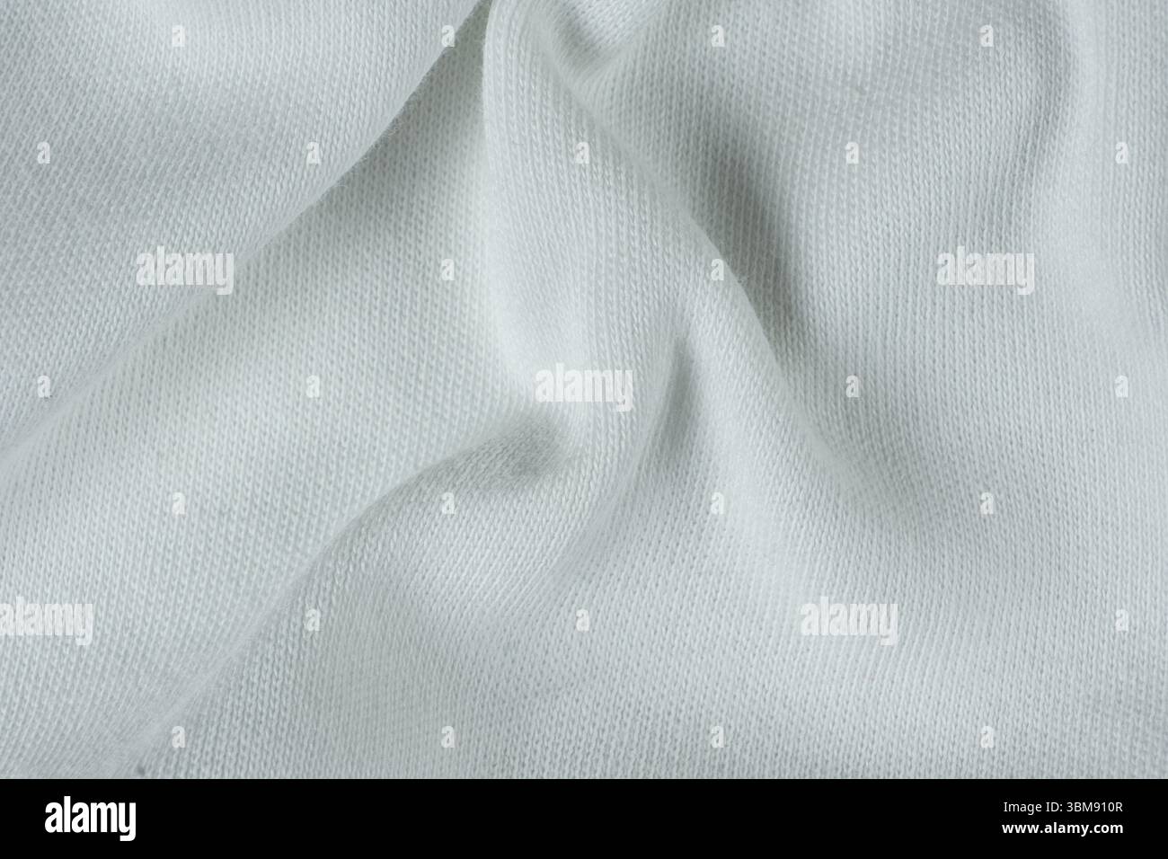 Nahaufnahme der abstrakten Baumwoll-Textil-Oberfläche Draufsicht. Stockfoto