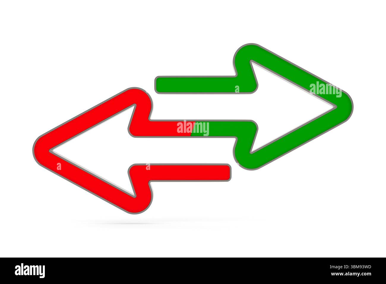 Pfeil auf weißem Hintergrund. Isolierte 3D-Darstellung Stockfoto