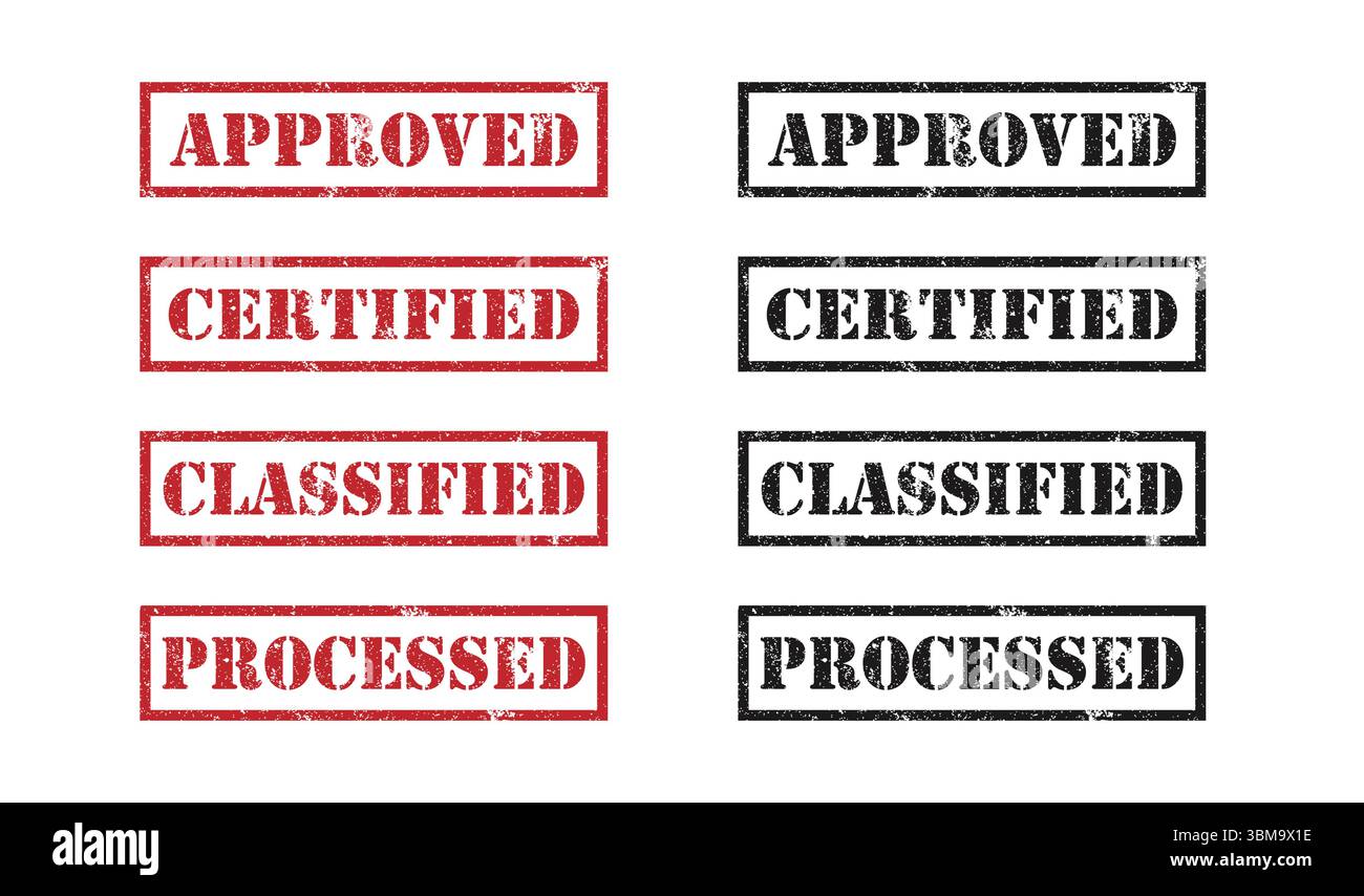 Zugelassener Vektor-Stempel aus Gummi. Gummistempel mit Text grunge. Zertifizierter Stempelstock-Vektor Stock Vektor