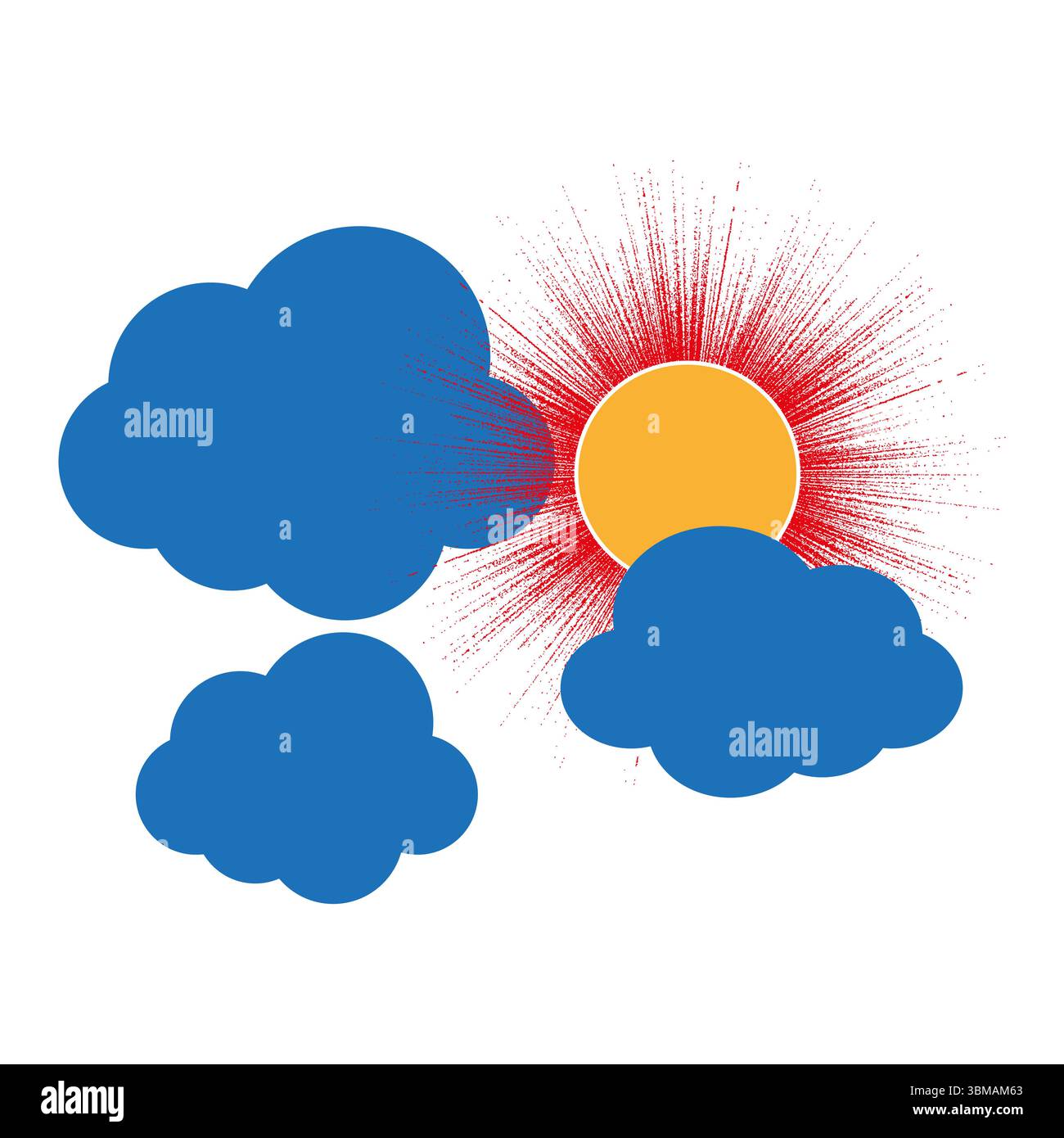 Wettersymbol gesetzt. Cloud SUN Design. Sammlung der Klimasymbole. Vektormeteorologie-Elemente Stock Vektor