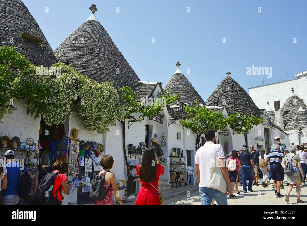 Historisches Zentrum von Alberobello in der Provinz Bari, Italien Stockfoto