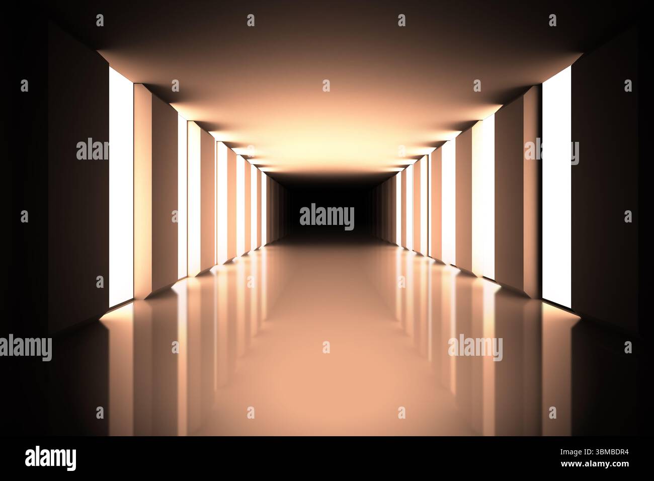 Schwarze moderne Flur beleuchtet Stockfoto