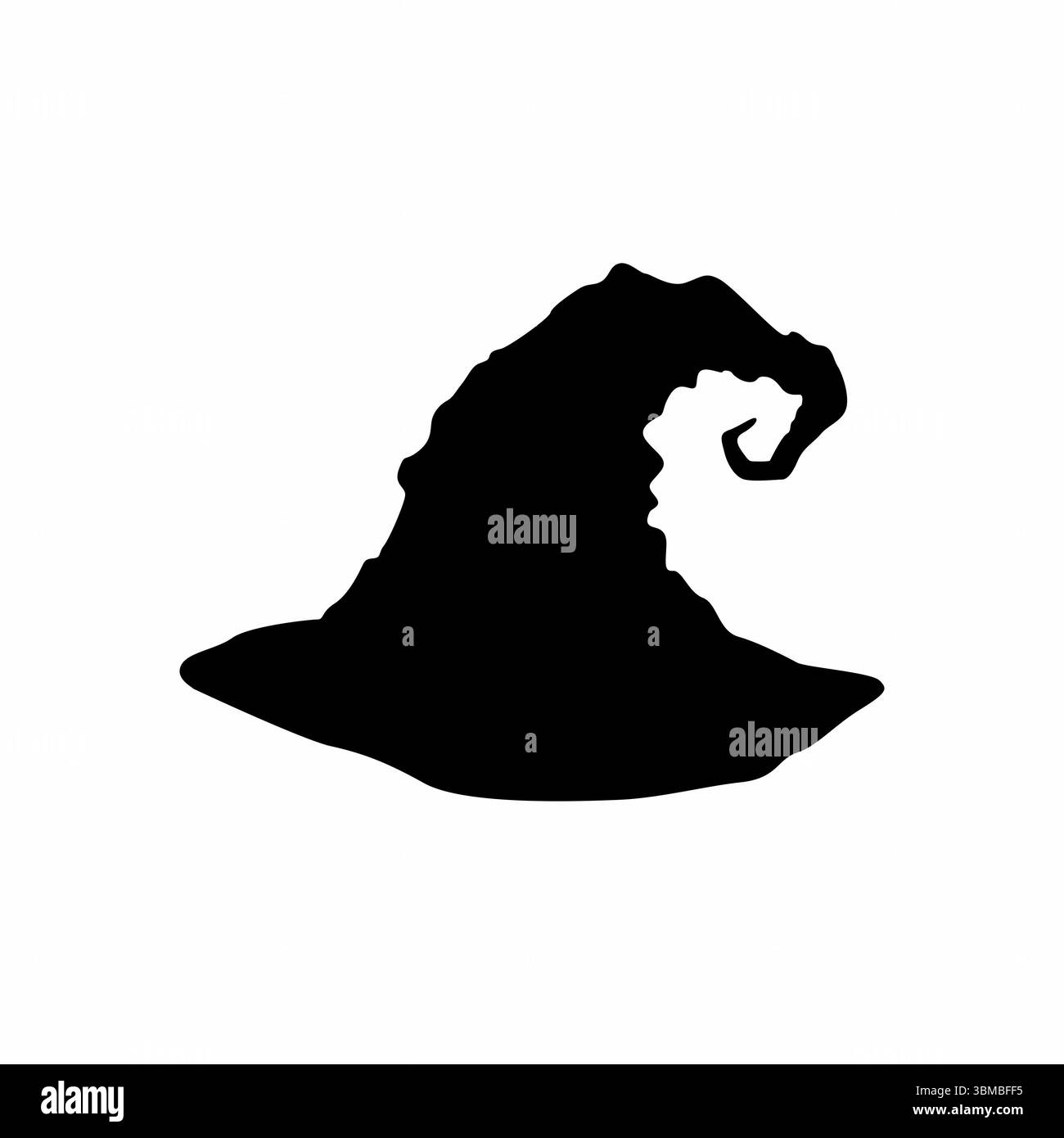 Schwebende Wizard-Kappe Silhouetten Set Stockfoto