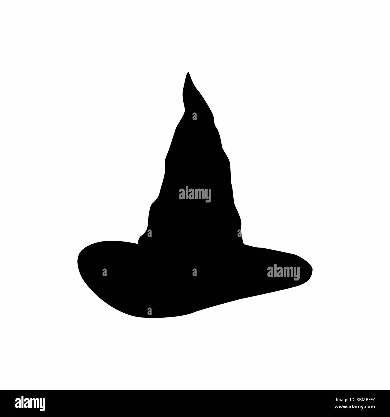 Schwebende Wizard-Kappe Silhouetten Set Stockfoto