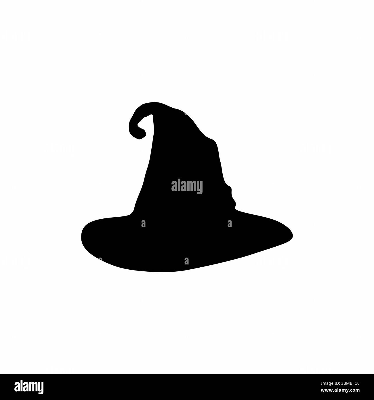 Schwebende Wizard-Kappe Silhouetten Set Stockfoto