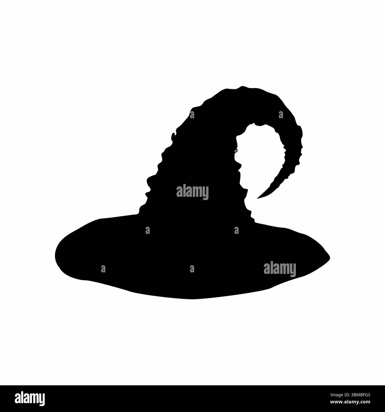 Schwebende Wizard-Kappe Silhouetten Set Stockfoto